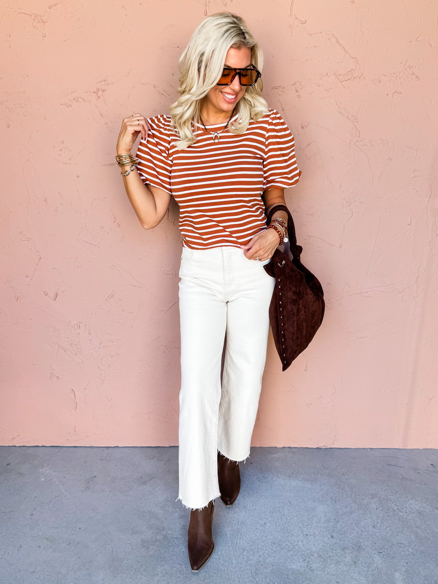 Belle Stripe Short Sleeve Top