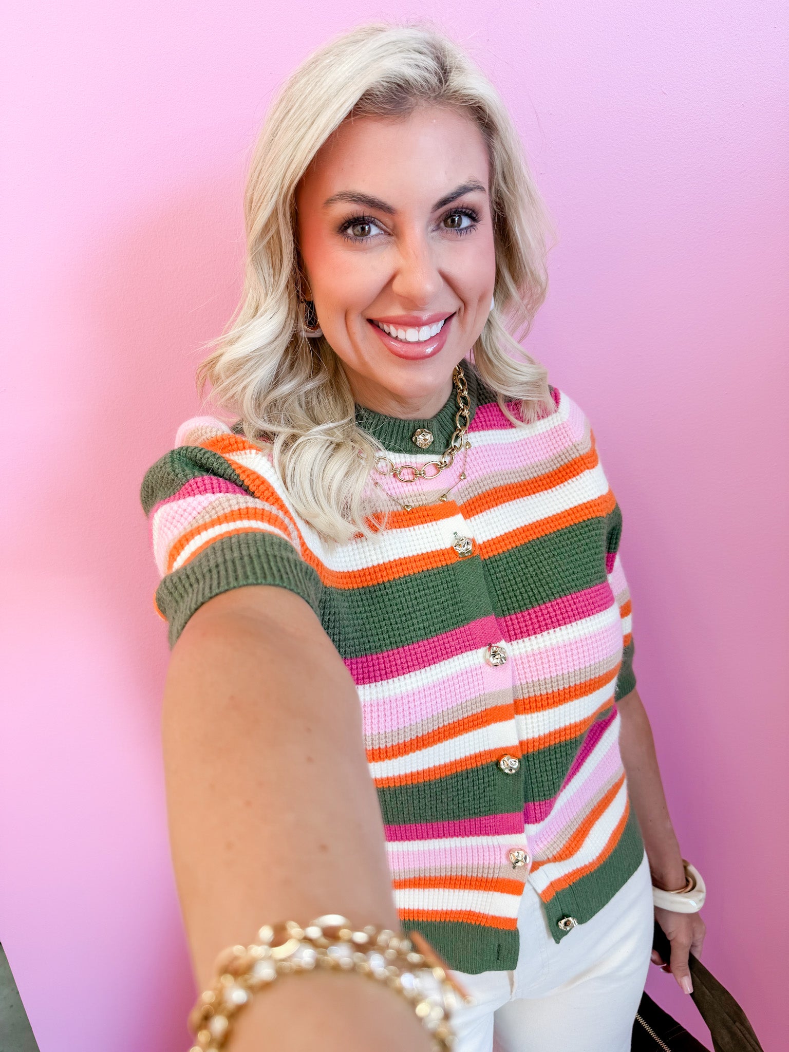 Color Crush Button Front Sweater