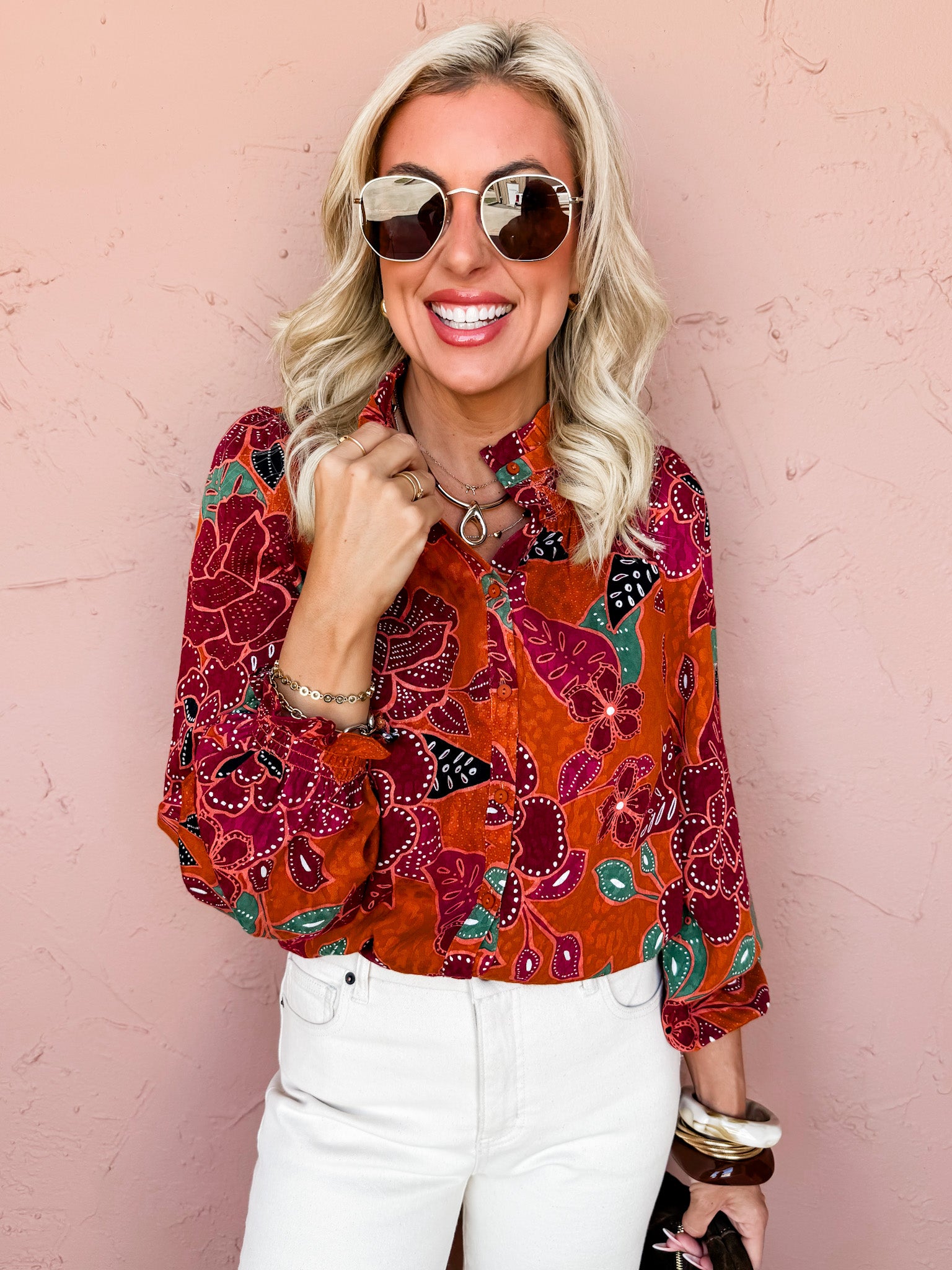 Copper Vale Floral Top