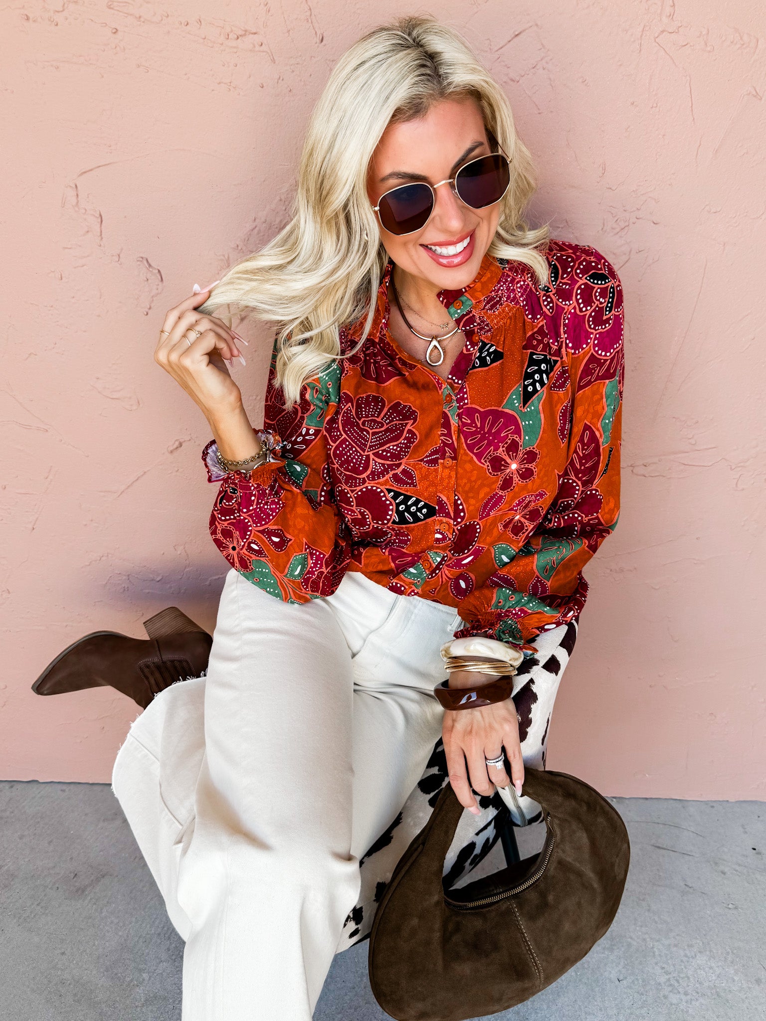 Copper Vale Floral Top