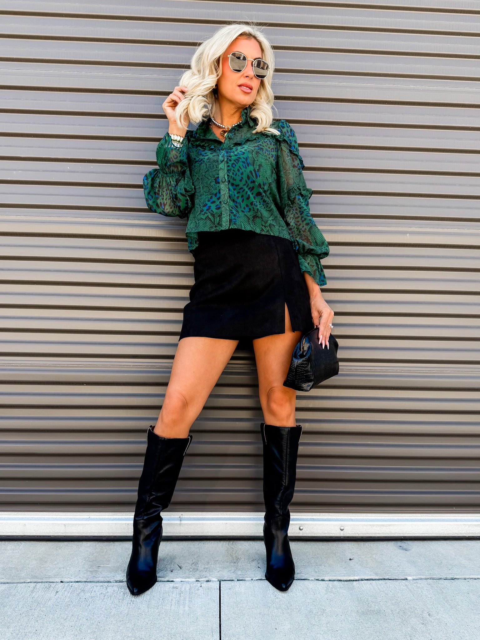 Keep It Creative Animal Print Ruffle Top