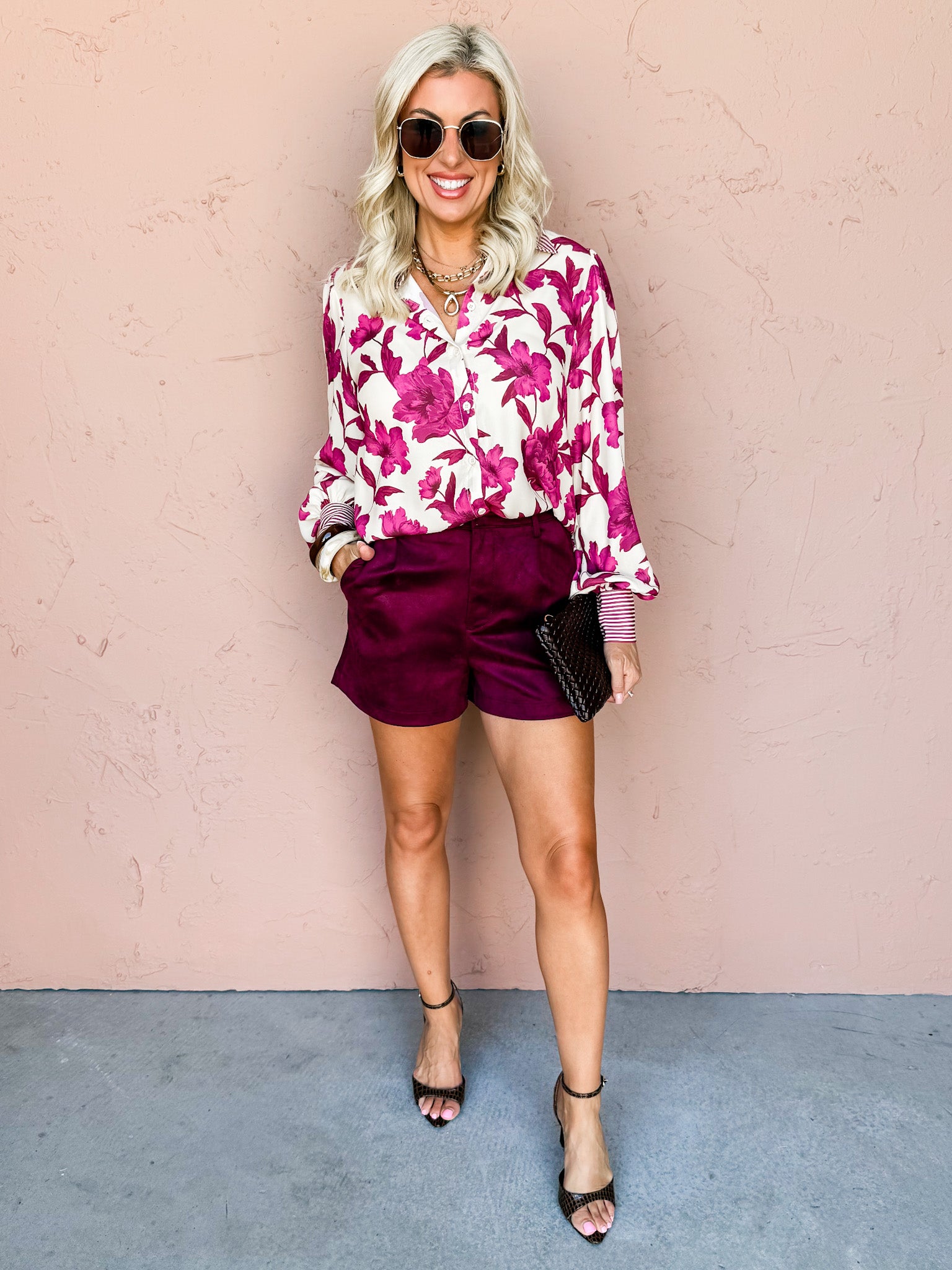 Bloom Darling Floral Button Front Top