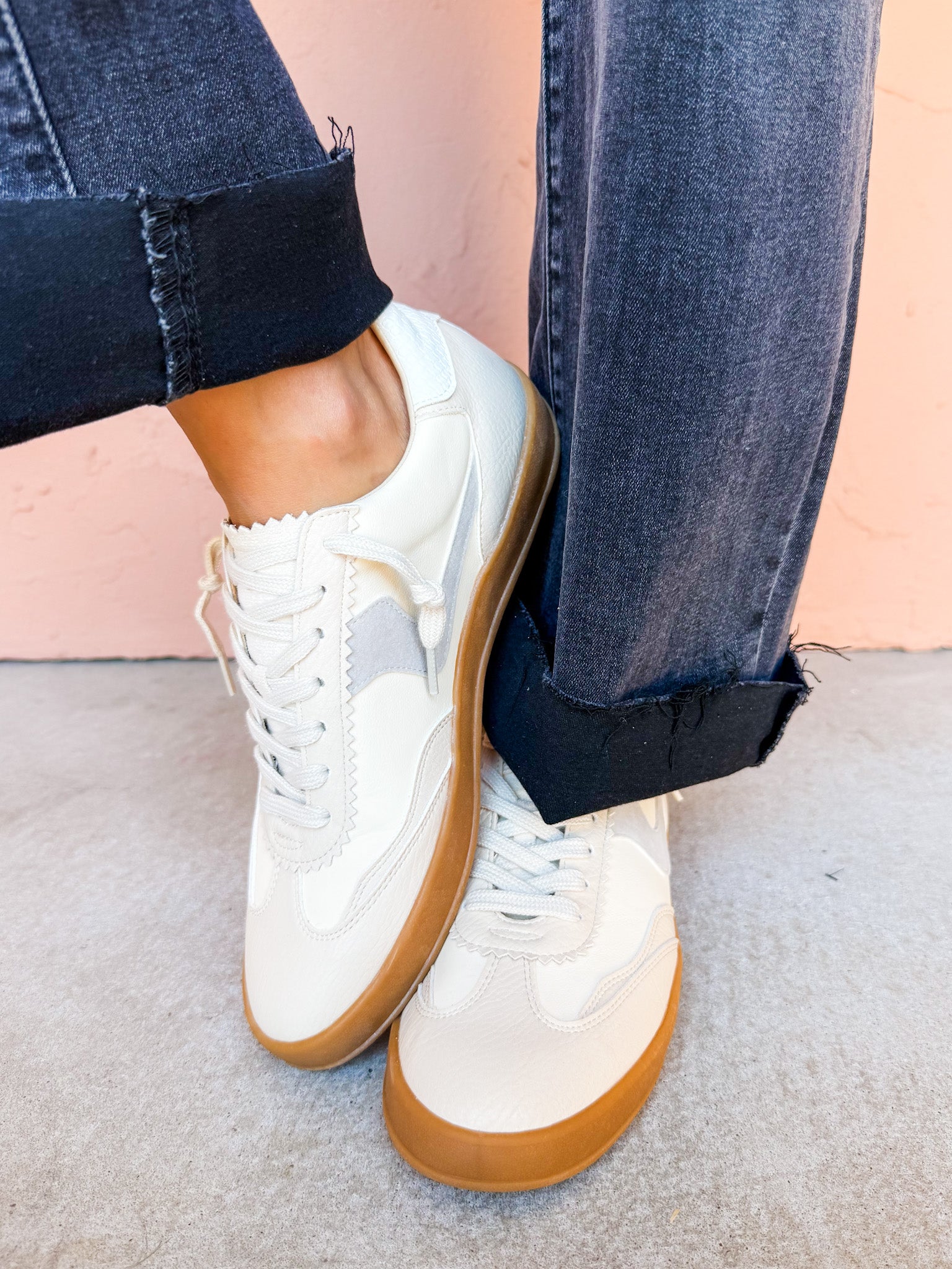 Destiny Lace Up Sneakers-Beige