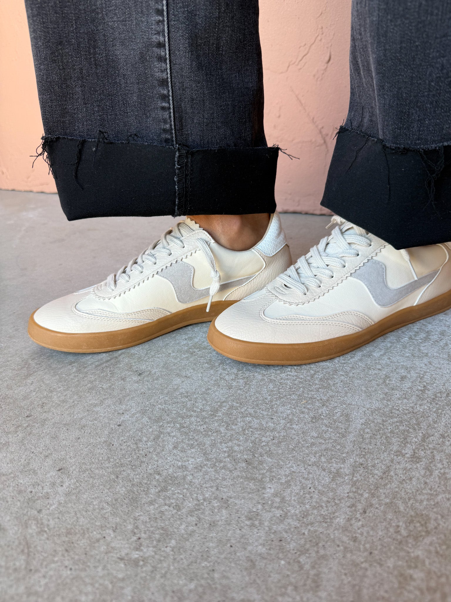 Destiny Lace Up Sneakers-Beige