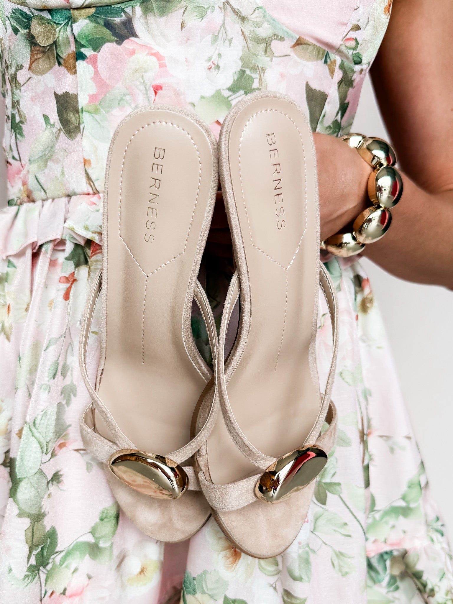 Ellora Gold Accent Heels