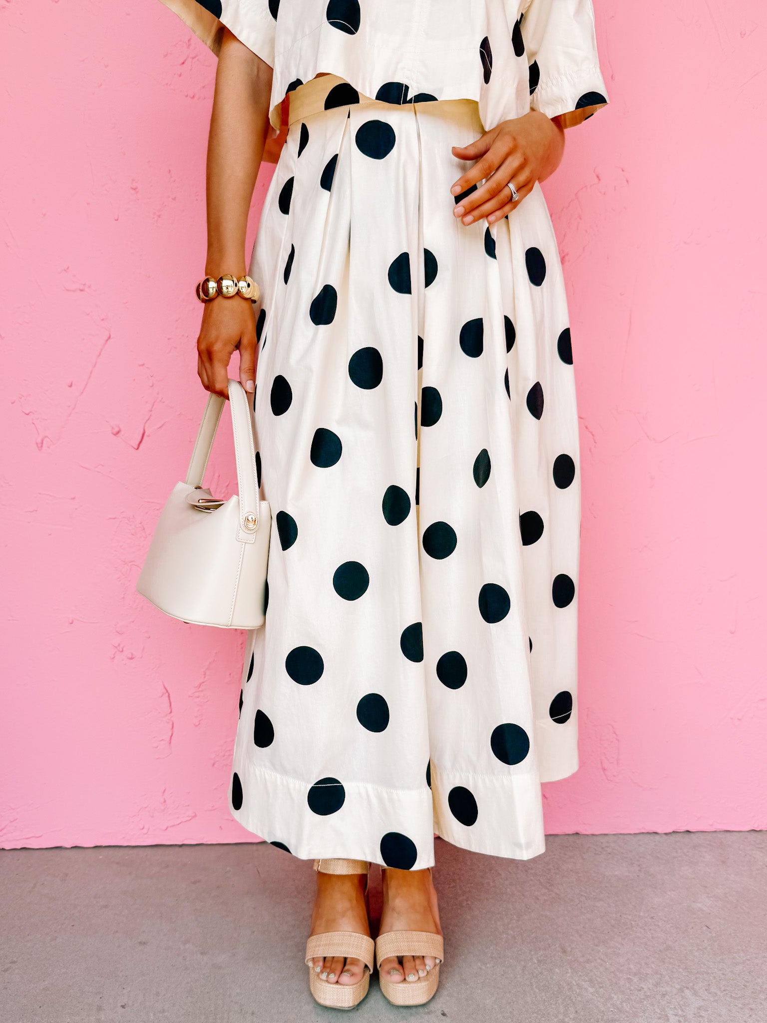 Sweetly Spotted Polka Dot Pleated Skirt