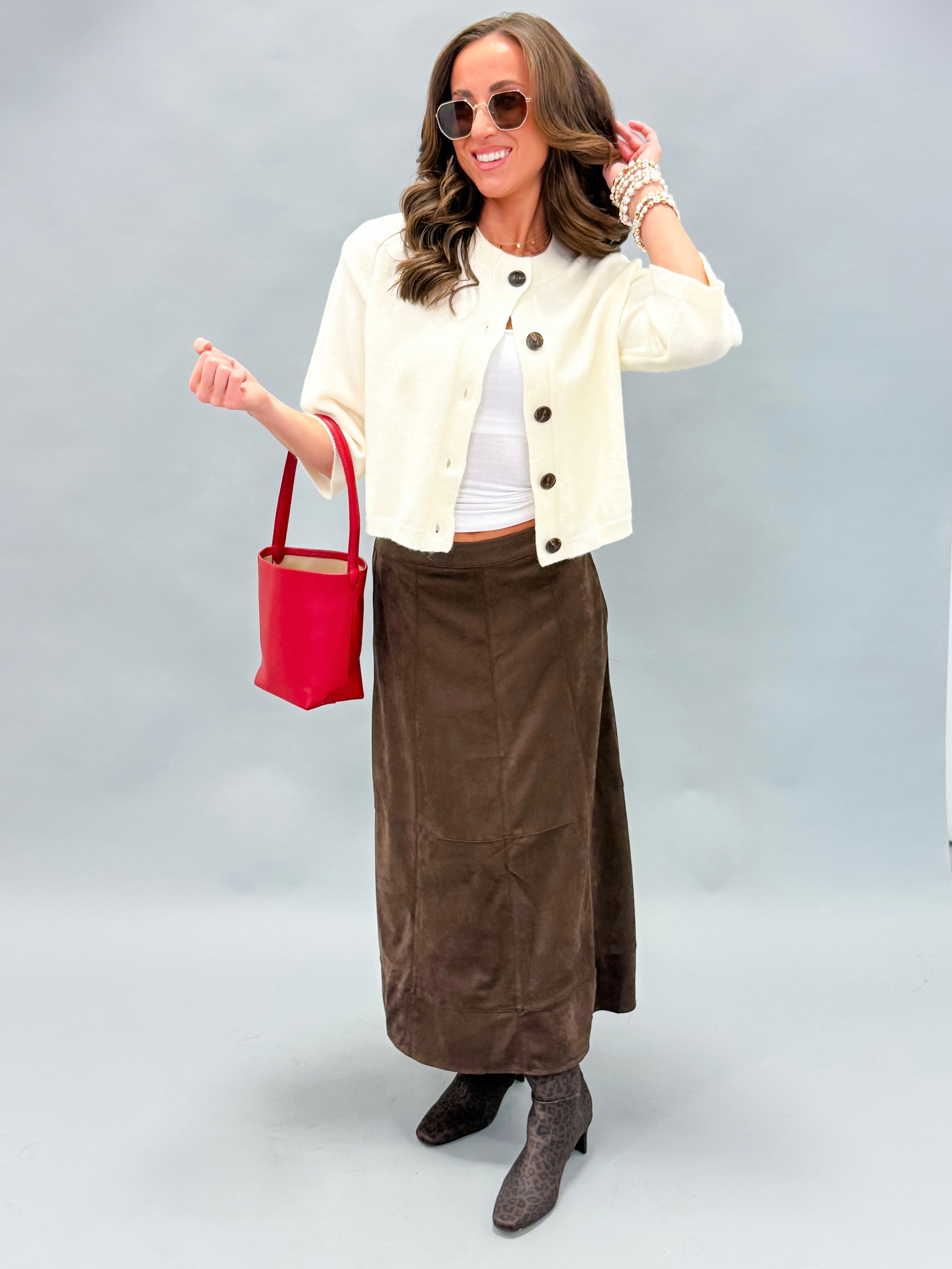 Savannah Suede Midi Skirt