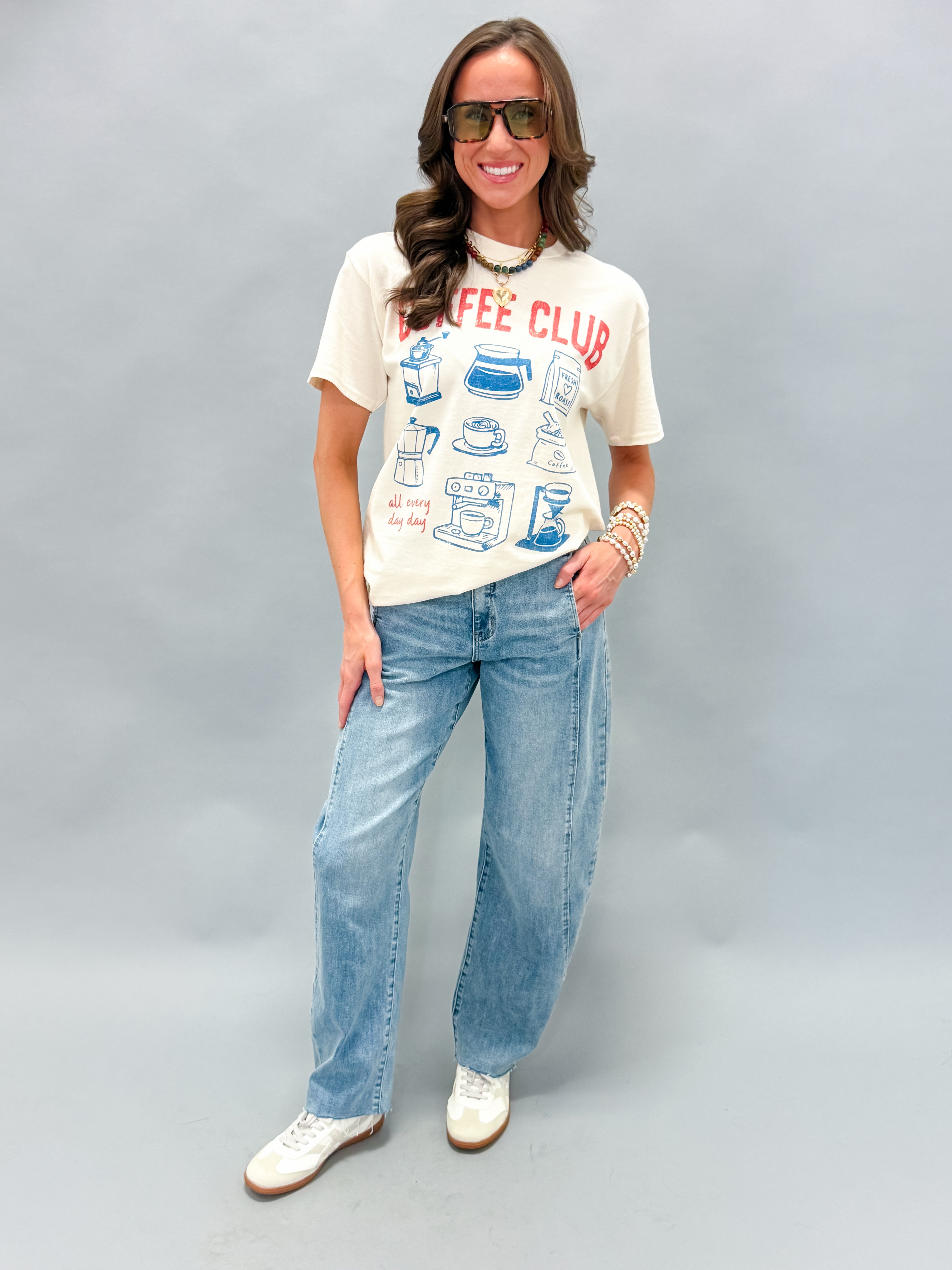 Coffee Club Oversized Graphic Tee