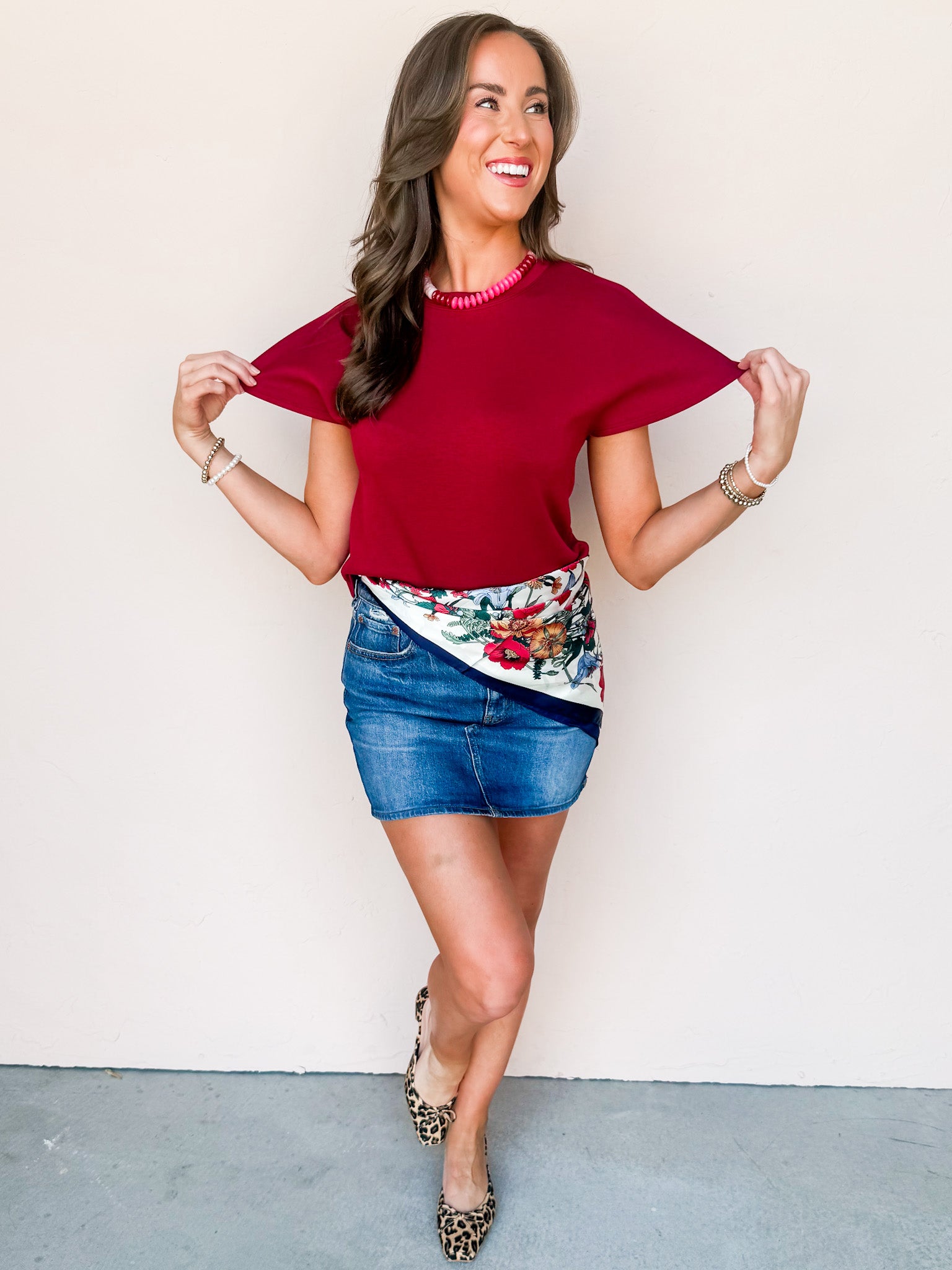 It's Common Sense Short Sleeve Top-Burgundy