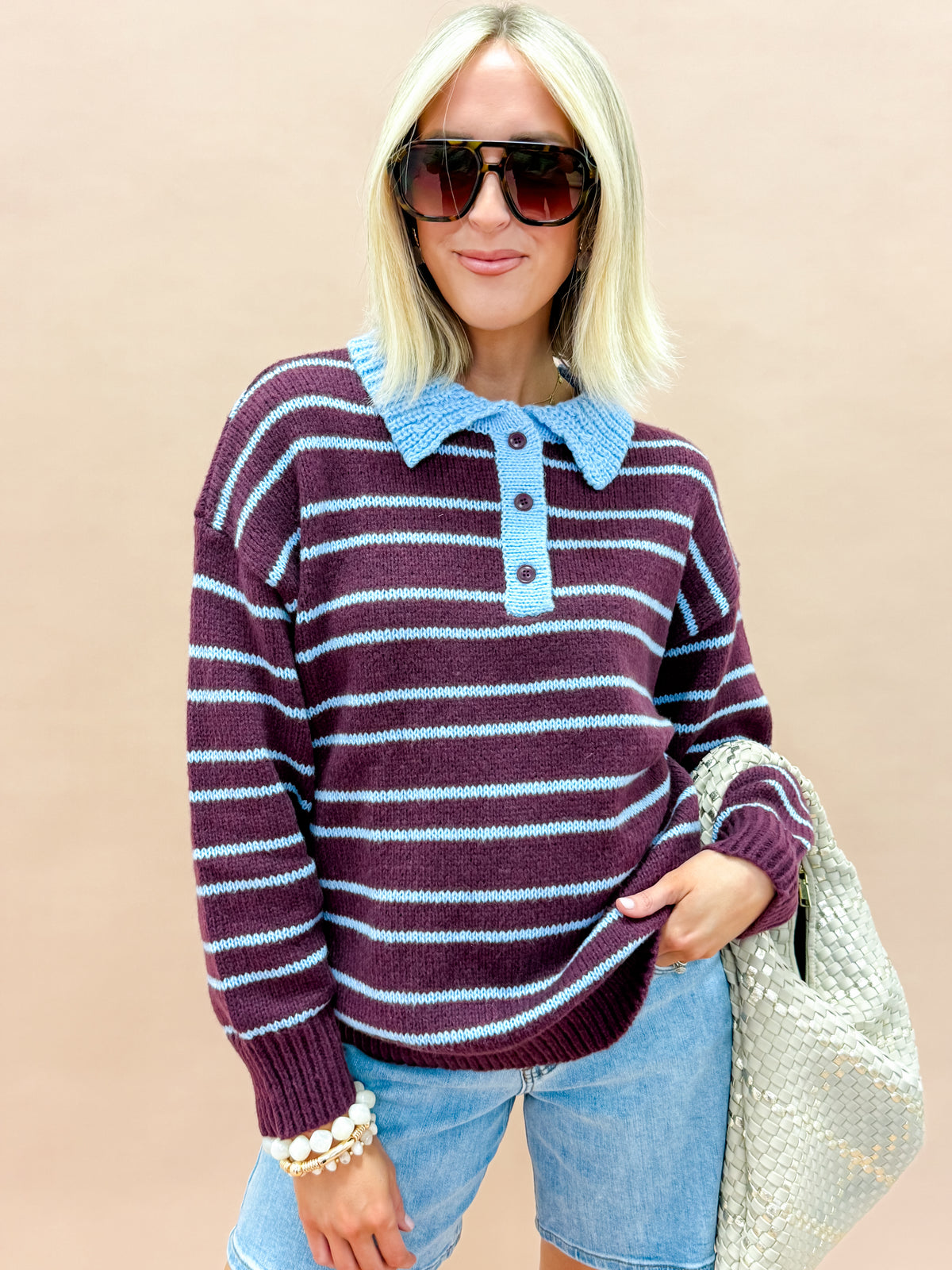 Ivy Oversized Striped Rugby Sweater