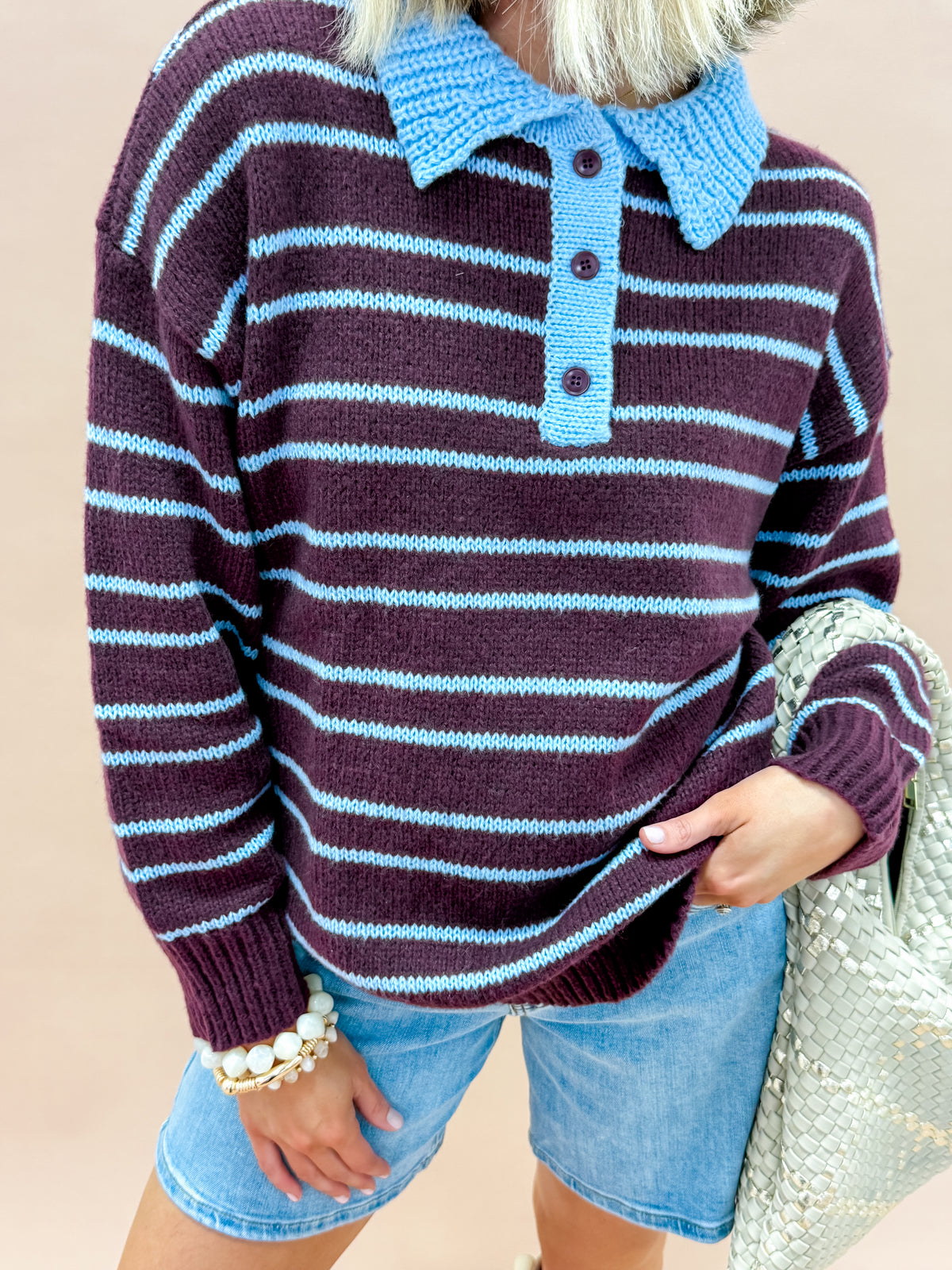 Ivy Oversized Striped Rugby Sweater