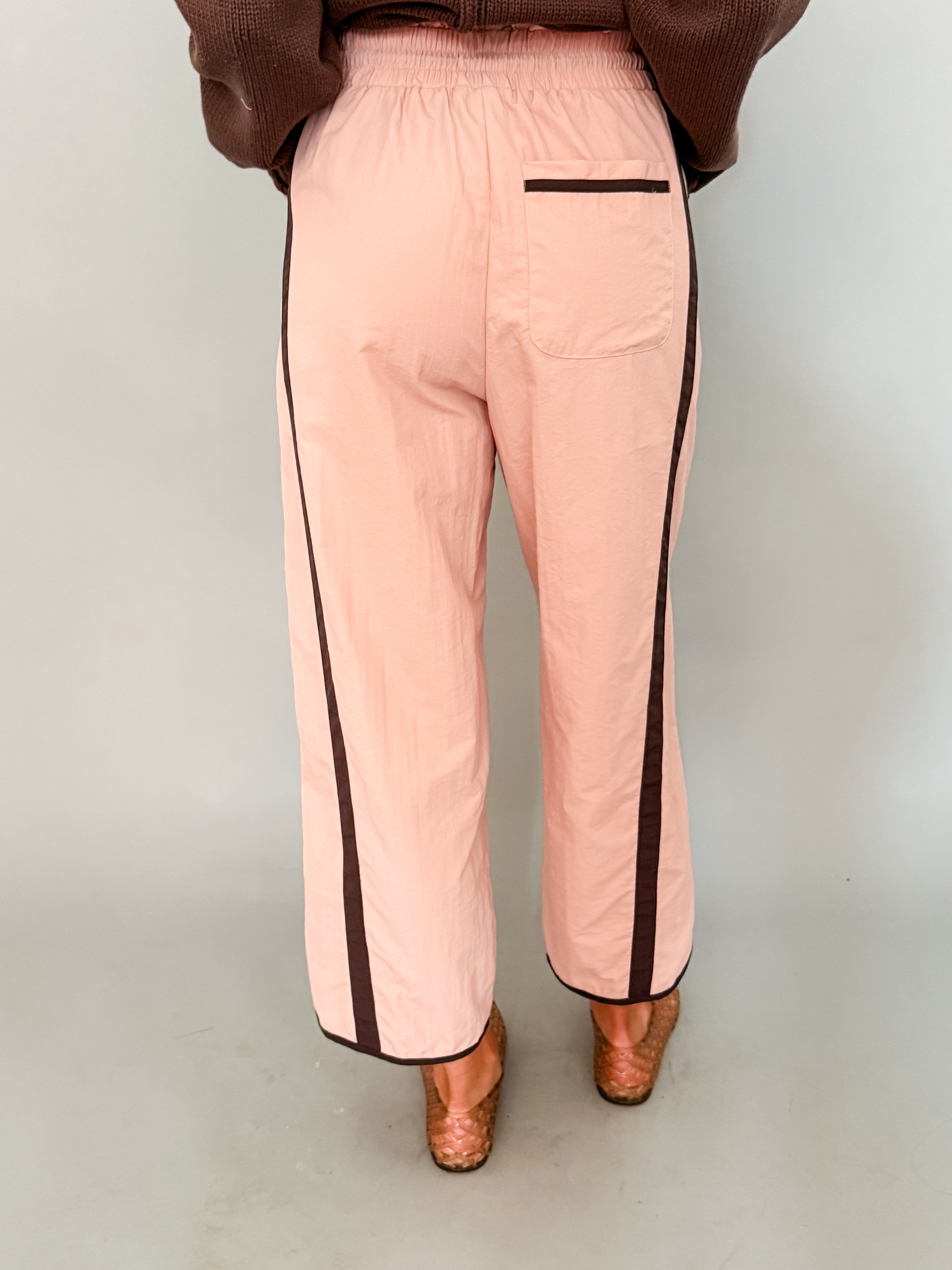 Jasmine Sporty Barrel Pants-Dusty Pink
