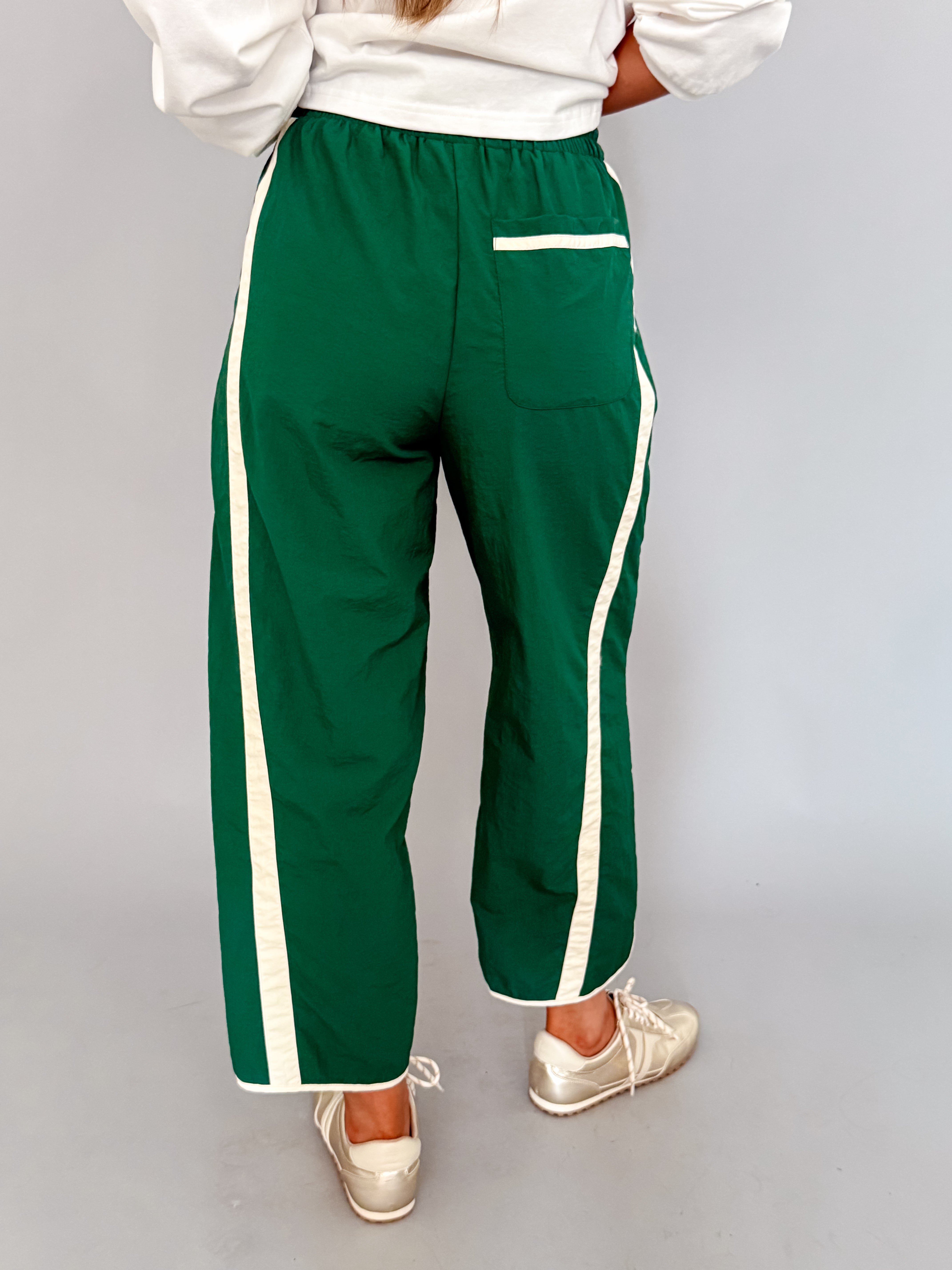 Jasmine Sporty Barrel Pants-Forest