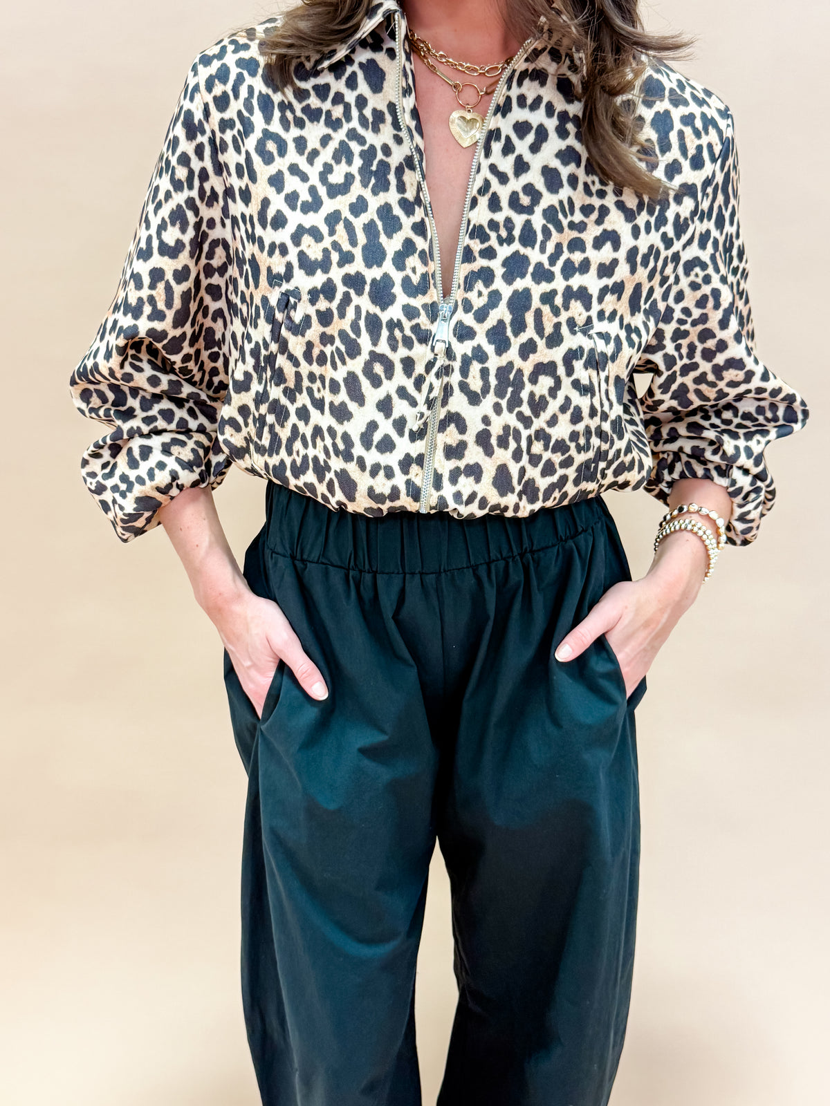 Jaxson Leopard Bubble Hem Jacket