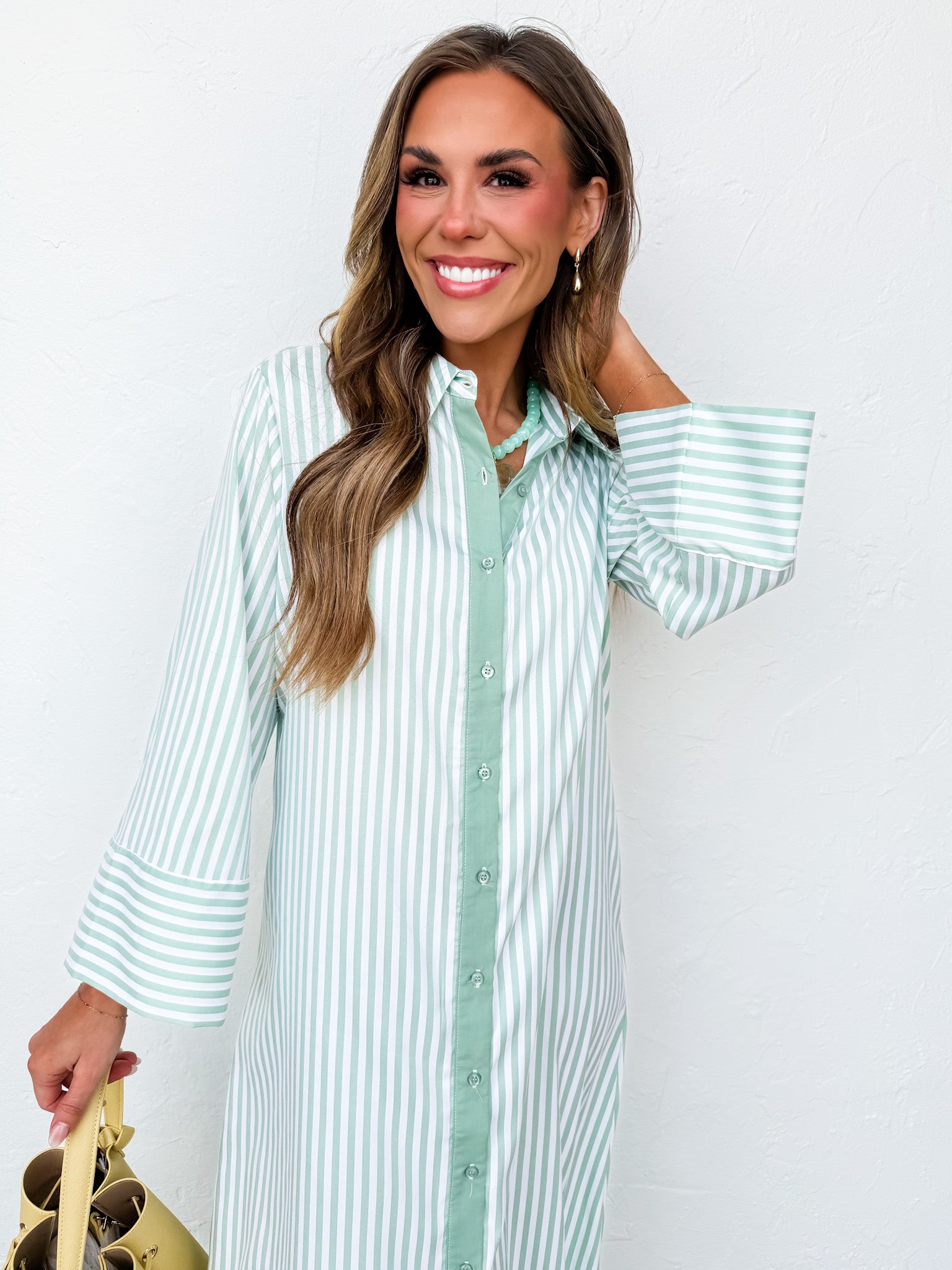 Jemma Striped Maxi Dress-Green