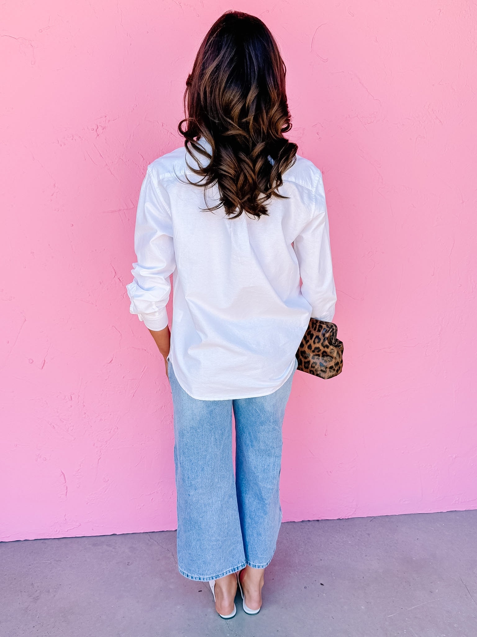 Jennifer Classic Button Front Top-White