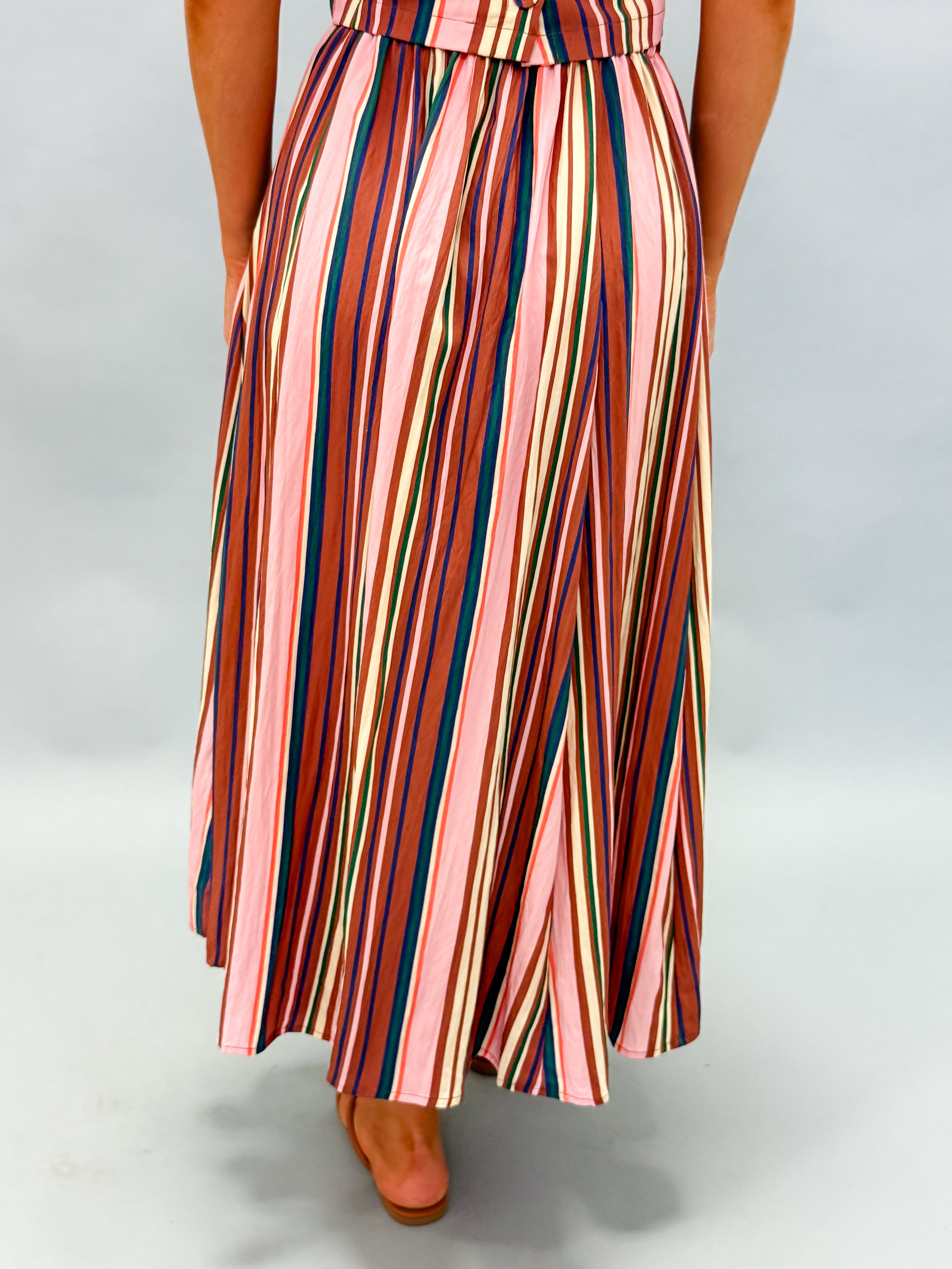 Jessie Striped Midi Skirt