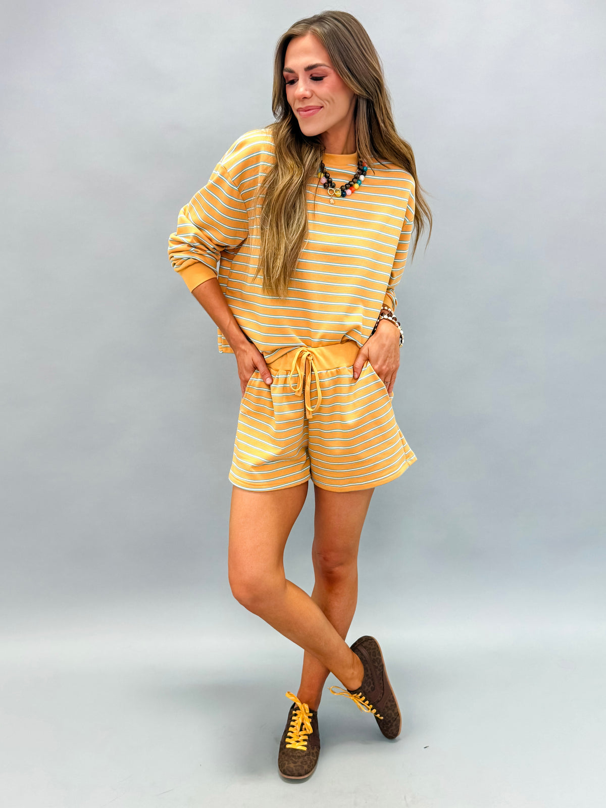 Jilly Striped Crewneck Top