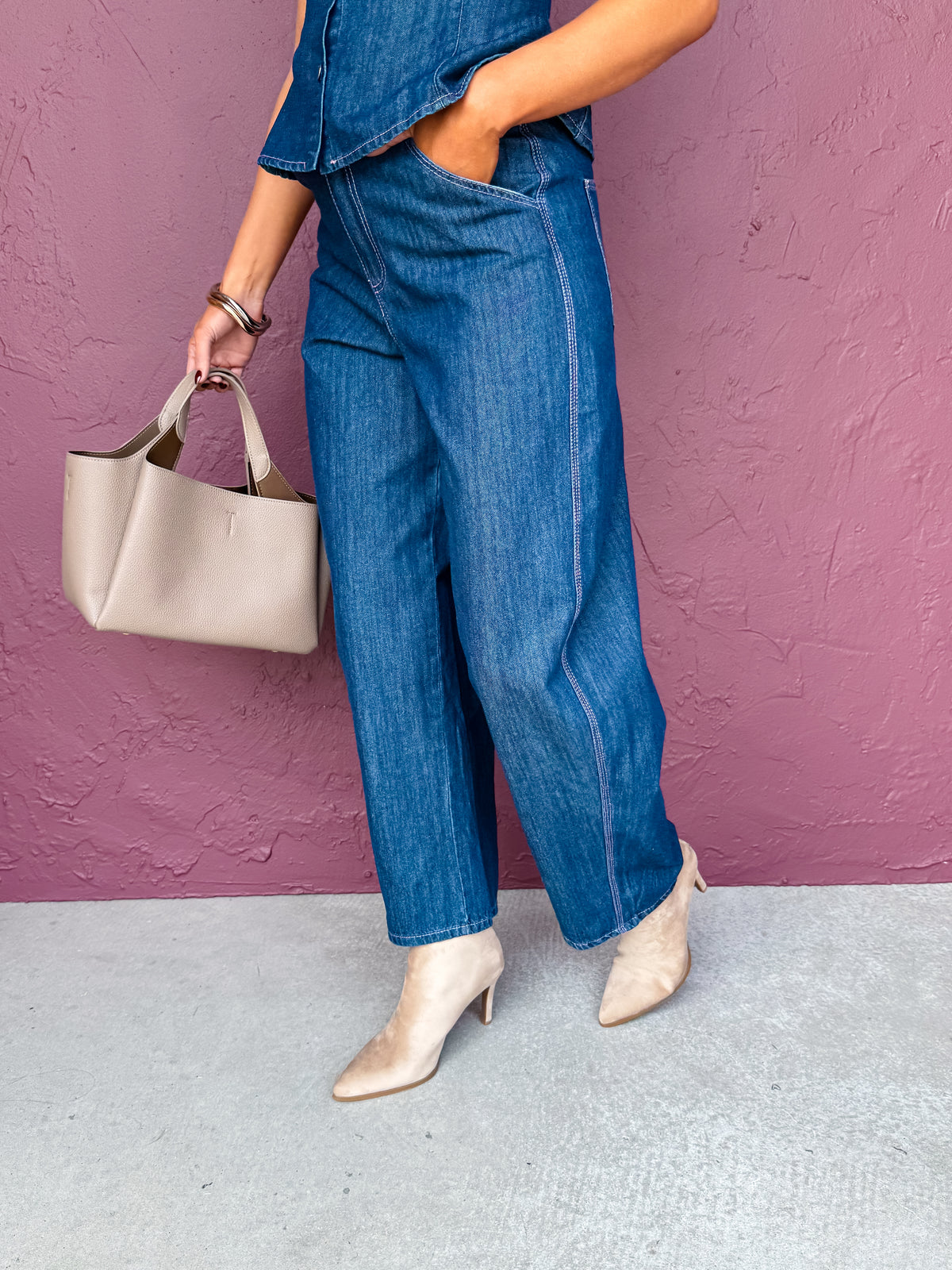 Josie Denim Shirt and Pants Set