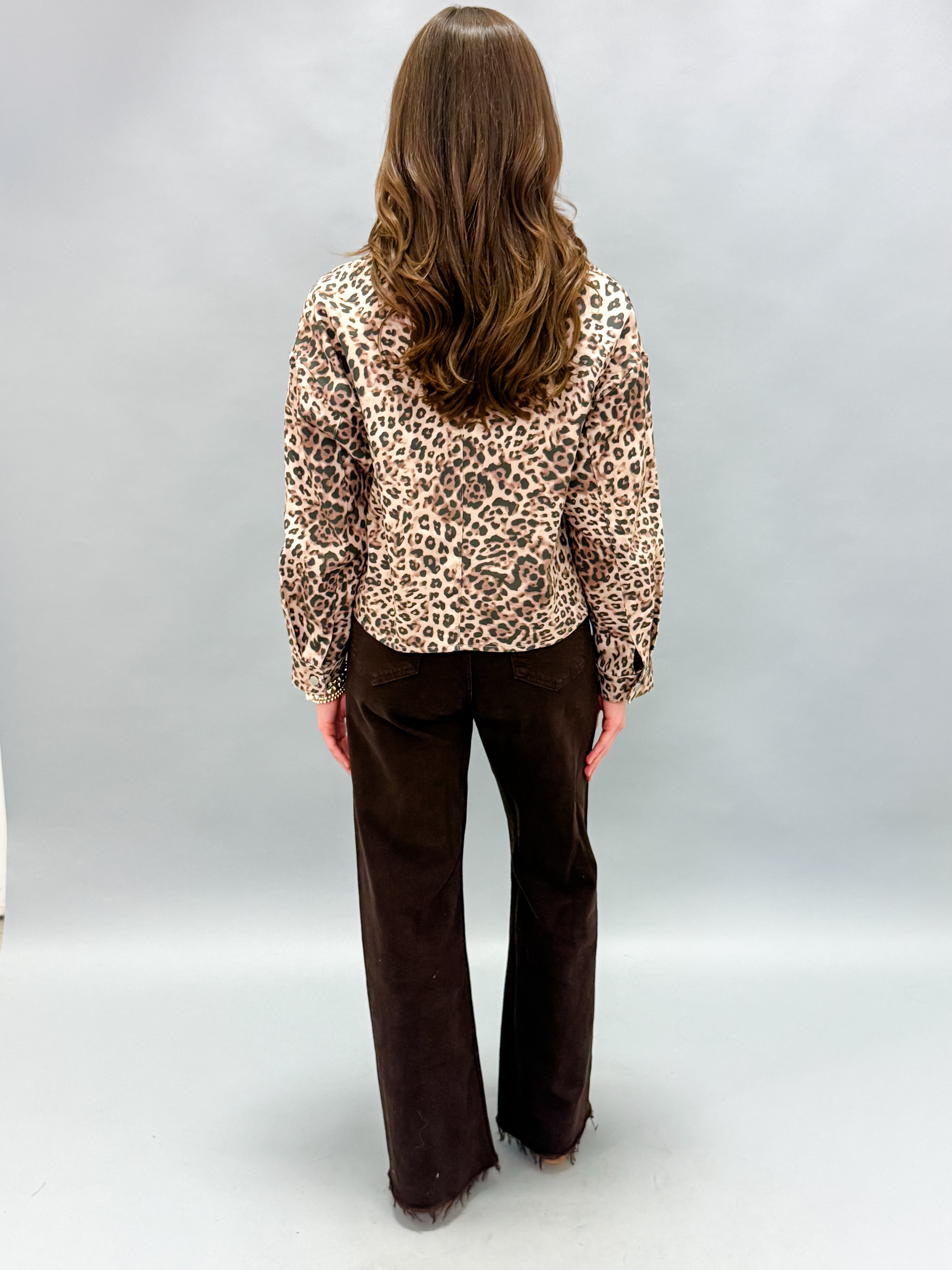 Julia Leopard Contrast Collar Jacket