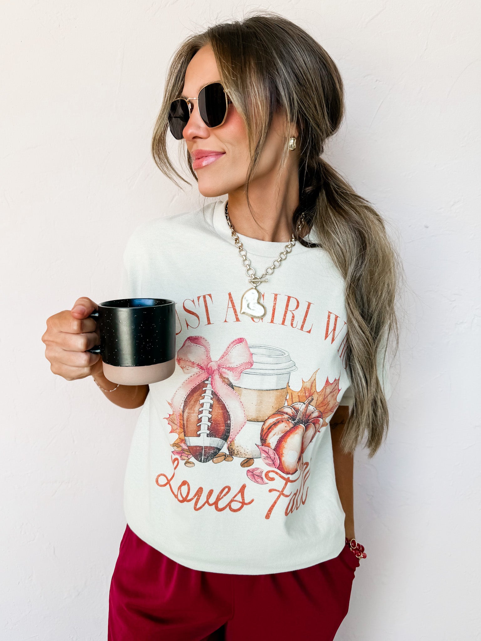 Just A Girl Who Loves Fall Oversized Graphic Tee