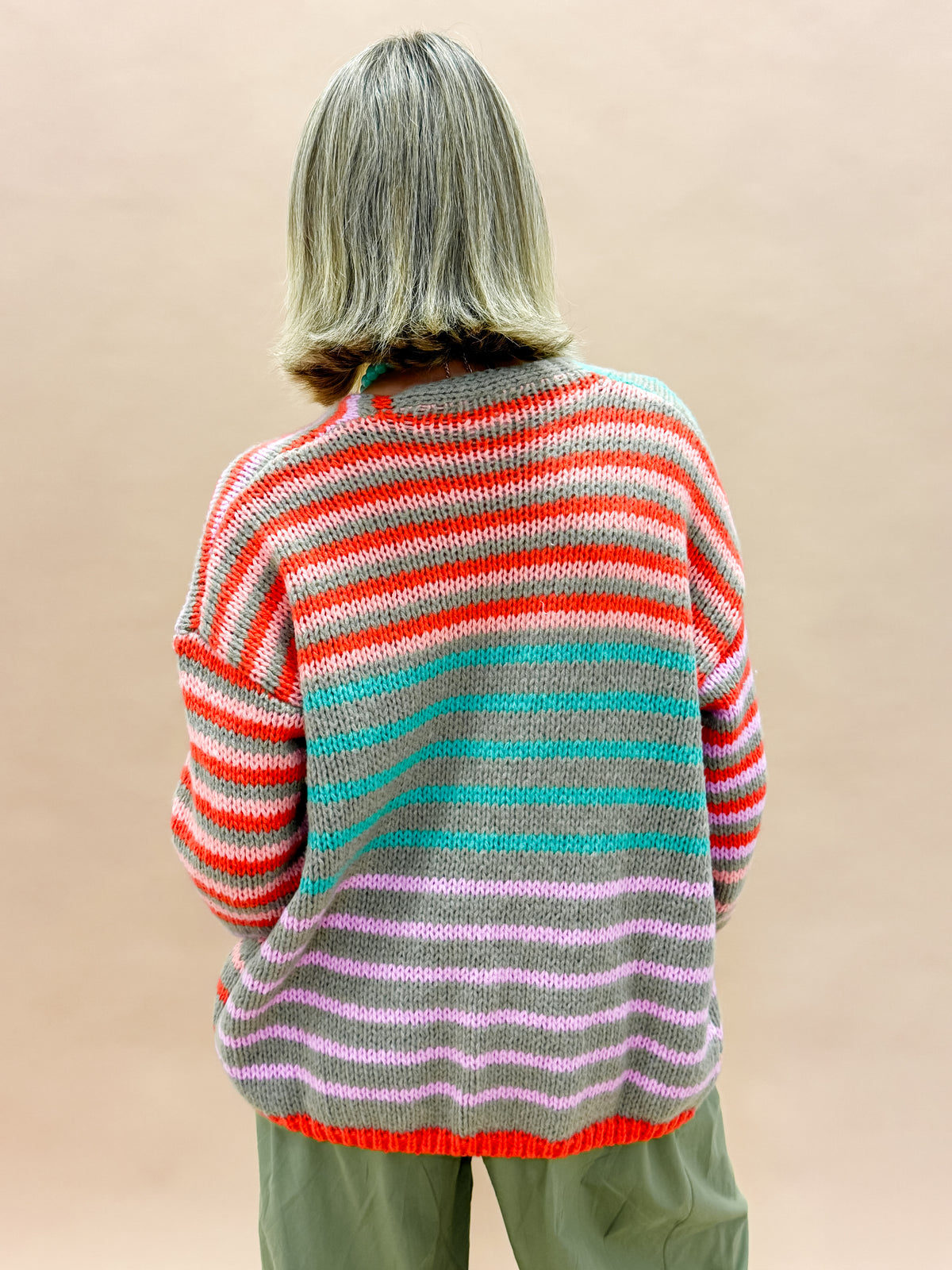 Karis Striped Open Cardigan
