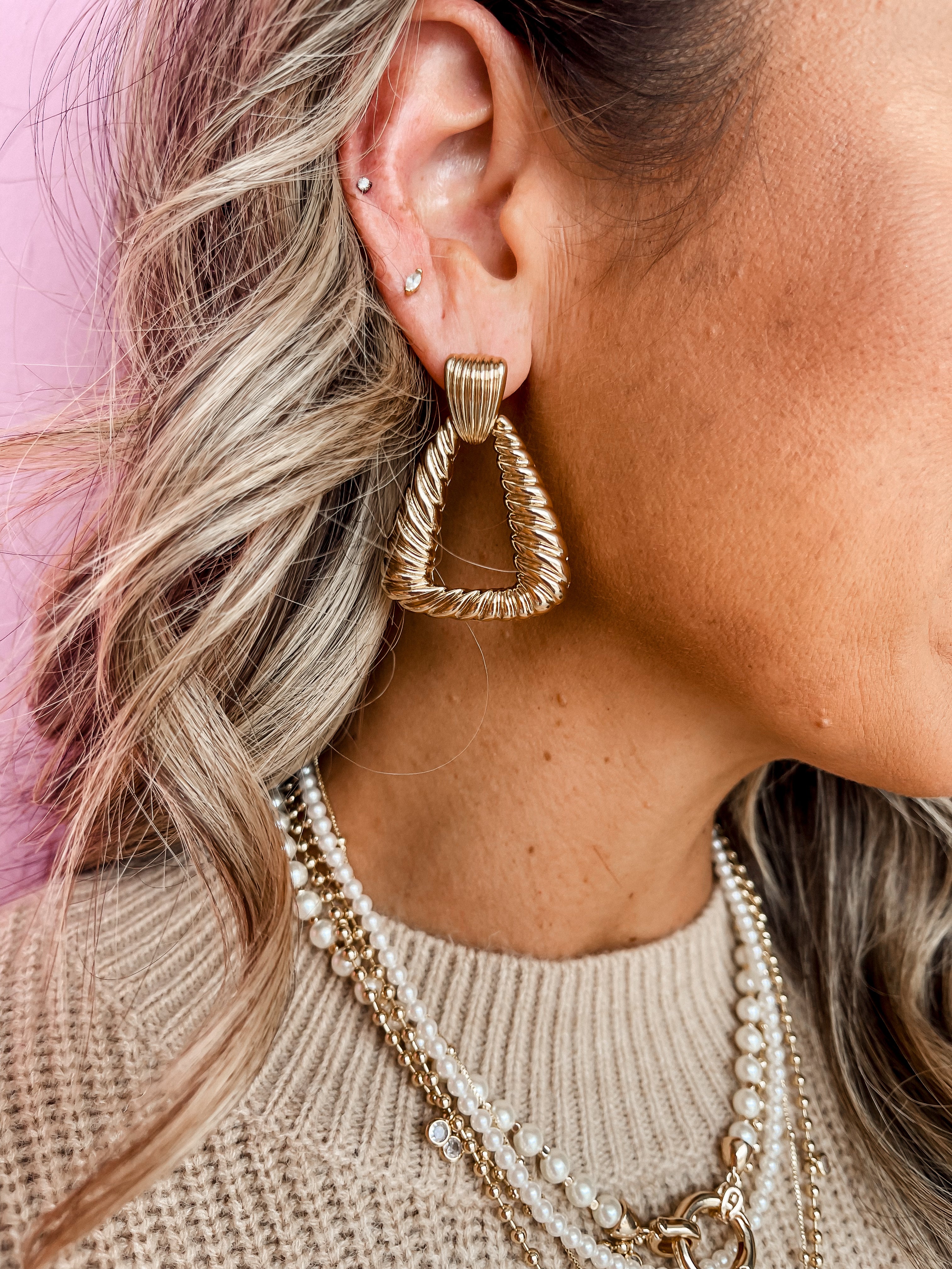 Keep It Stunning Triangle Drop Earrings