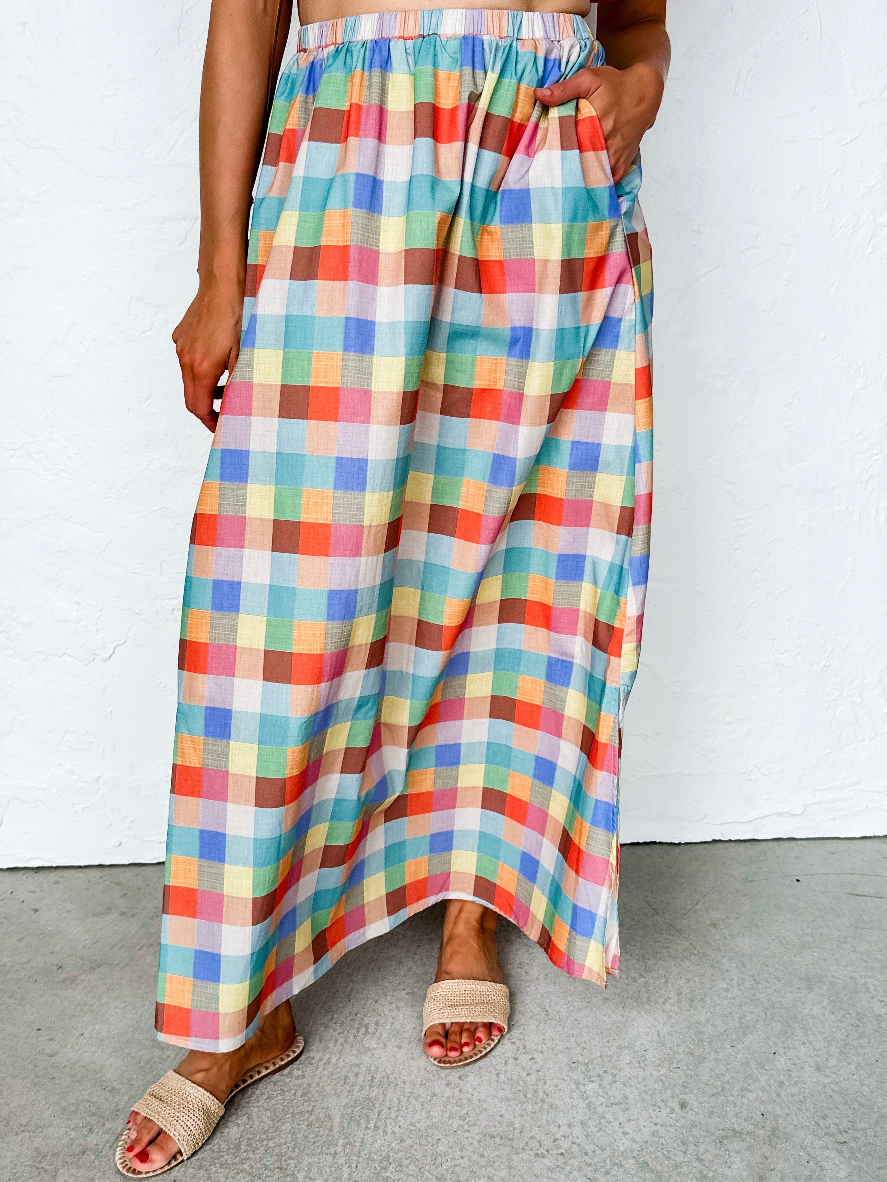 Kendra Plaid Maxi Skirt