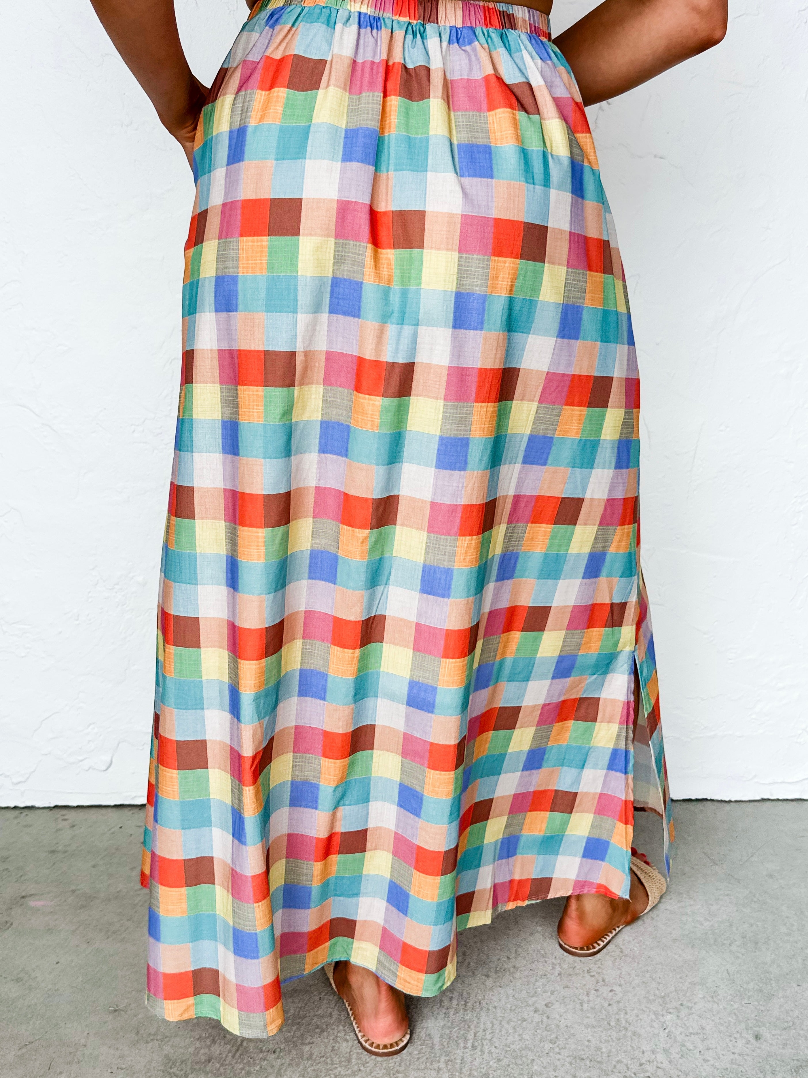 Kendra Plaid Maxi Skirt