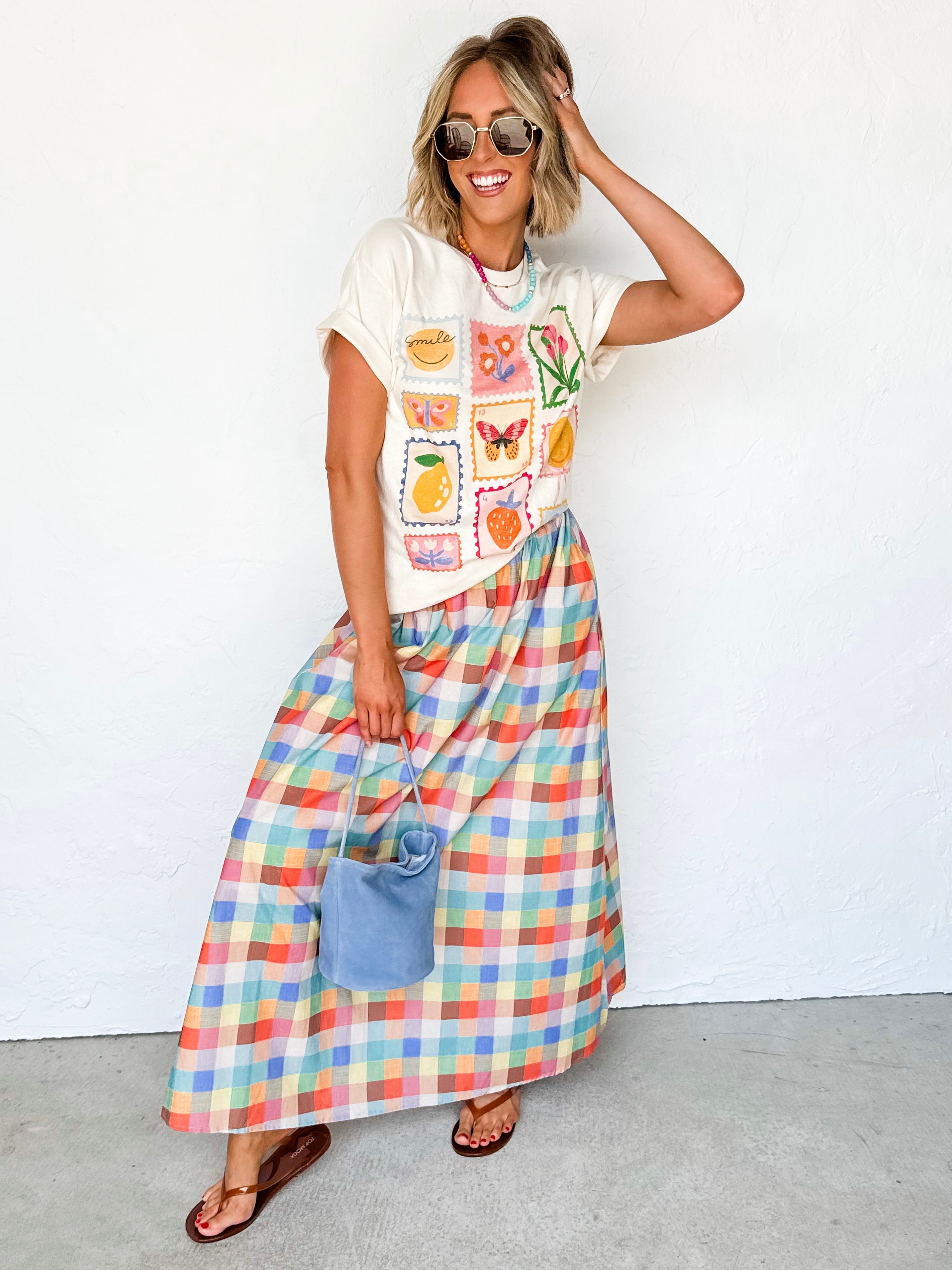 Kendra Plaid Maxi Skirt