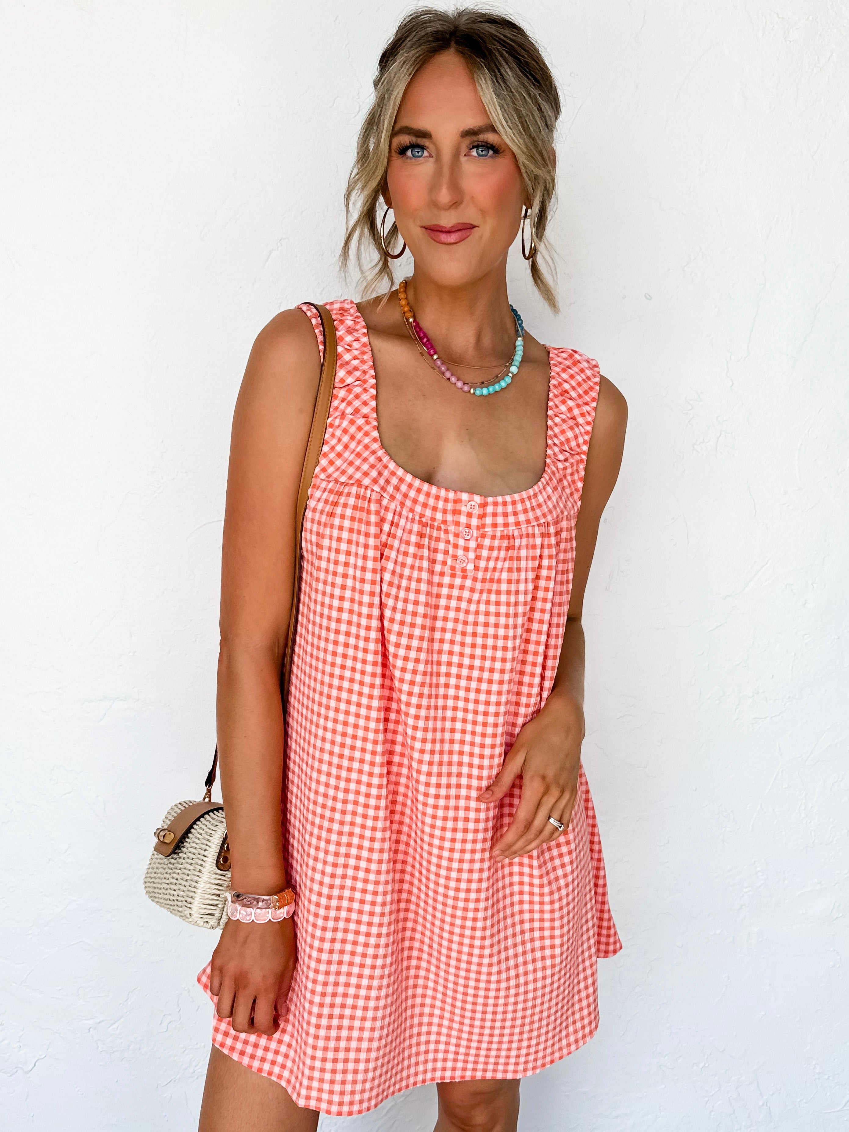 Kim Sleeveless Mini Dress-Orange