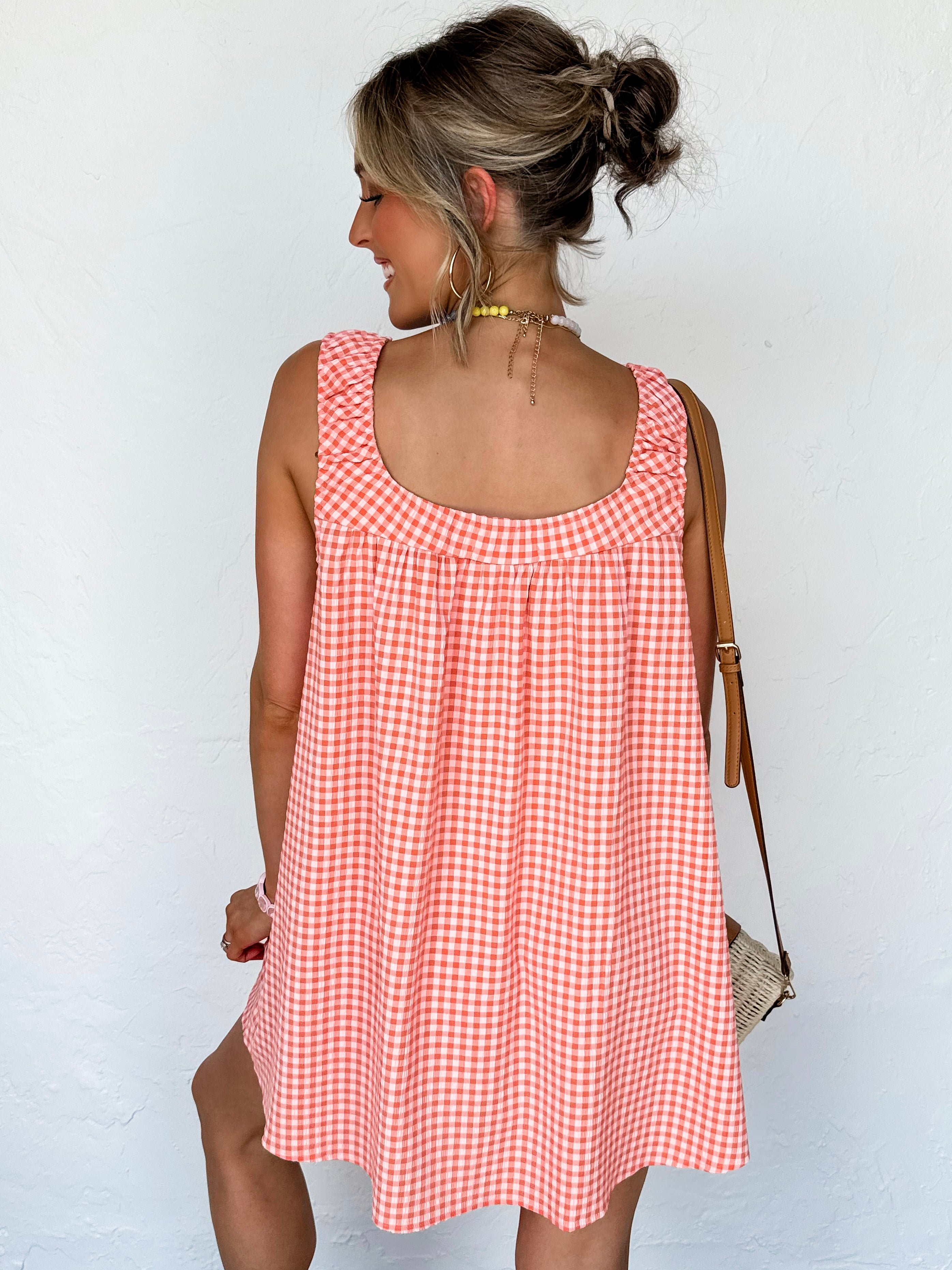 Kim Sleeveless Mini Dress-Orange