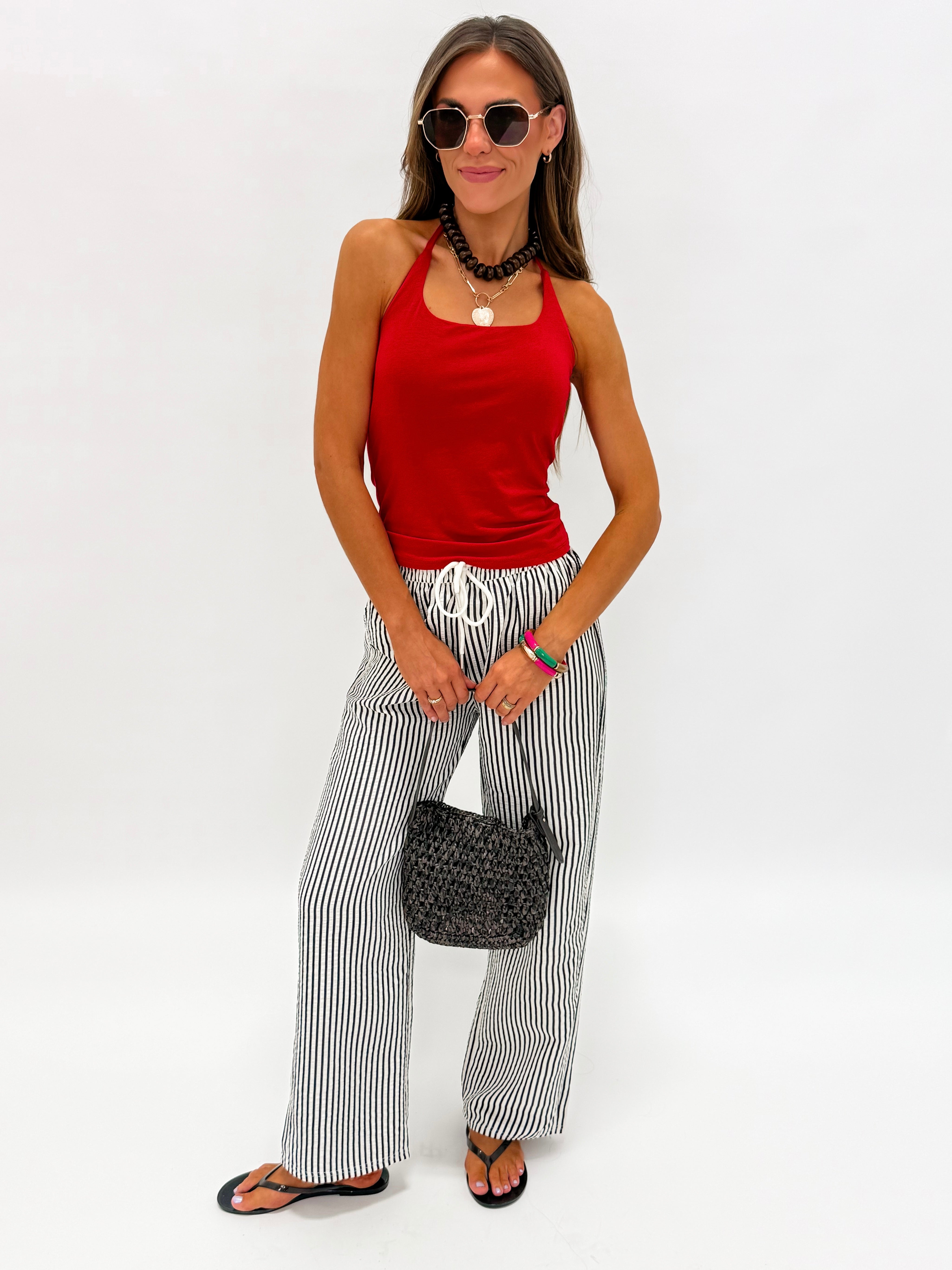 The Savannah Drawstring Pants-Black