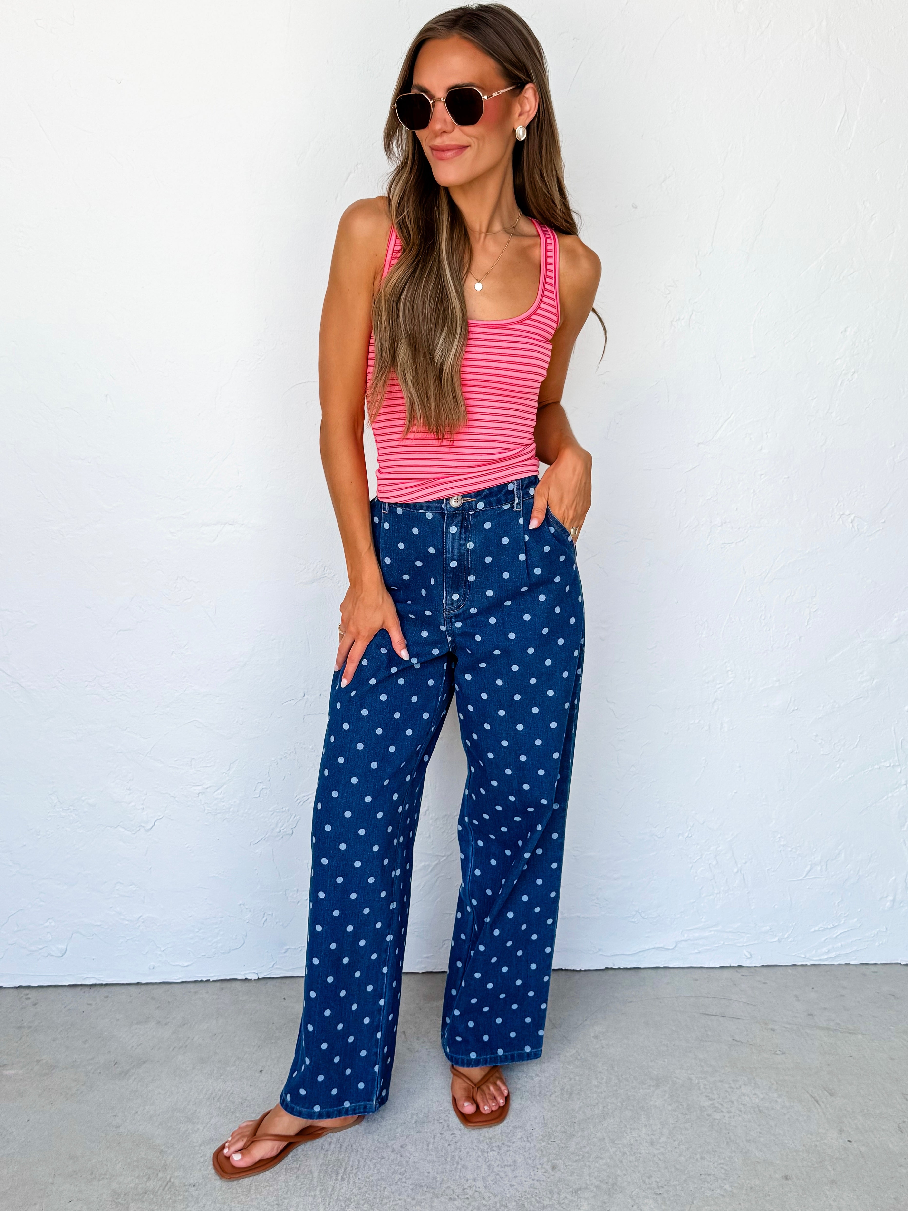 Kristy Denim Polka Dot Jeans