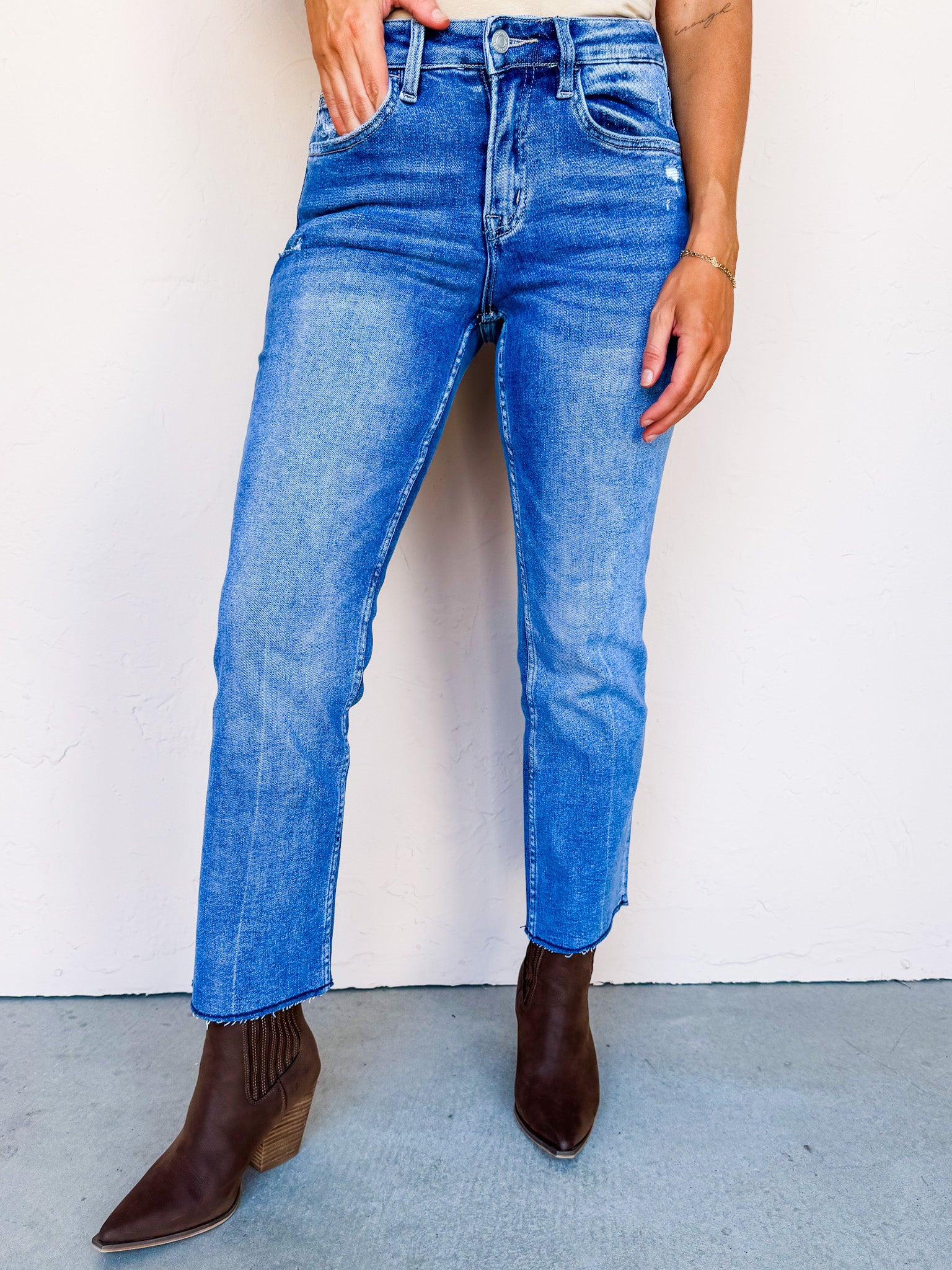 Lake Charles High Rise Ankle Straight Jeans