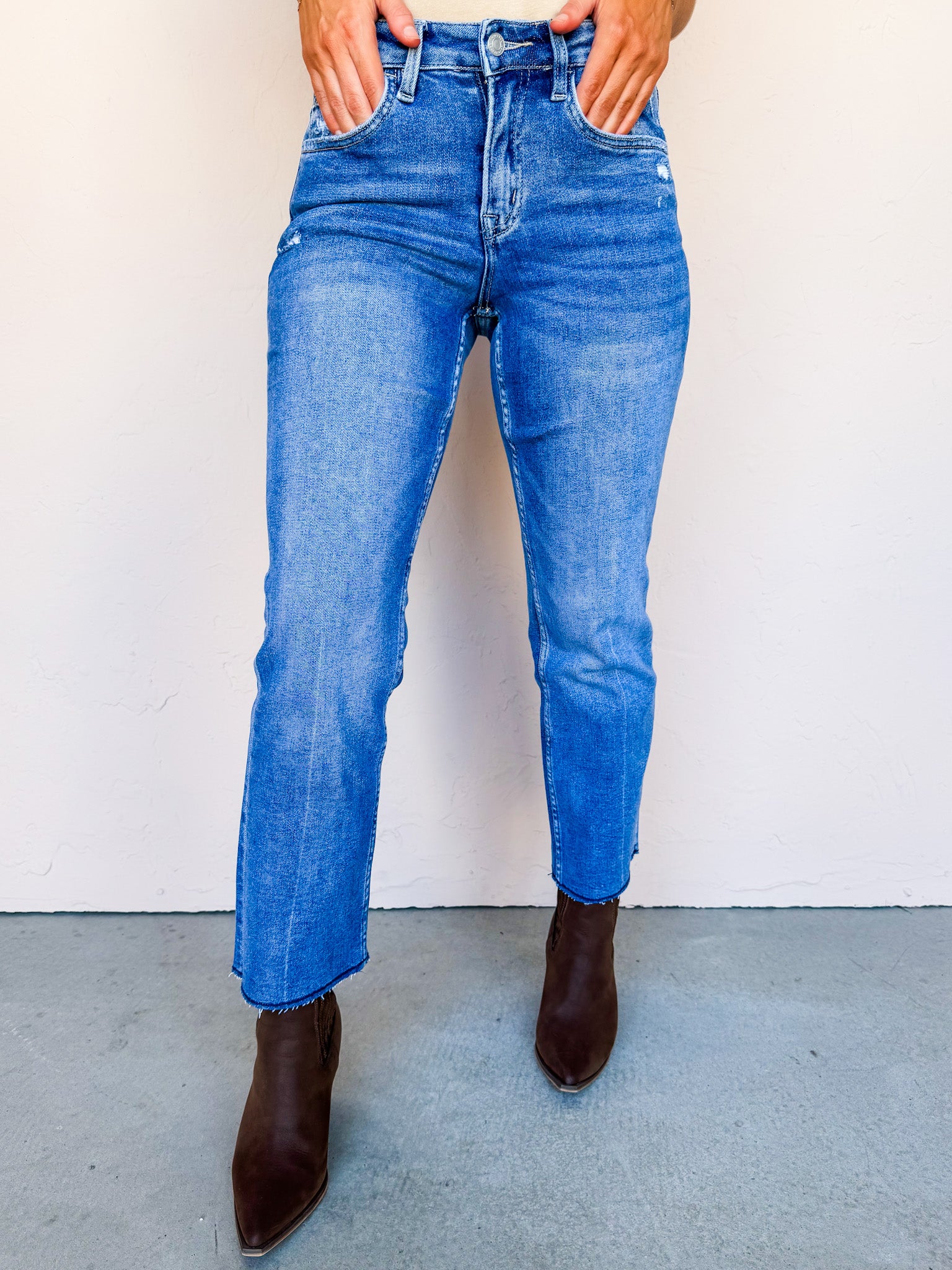 Lake Charles High Rise Ankle Straight Jeans