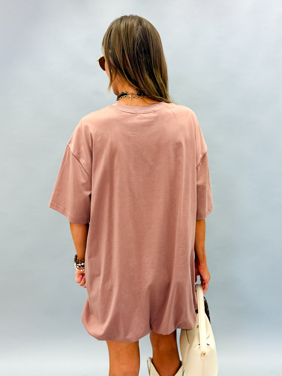 Laurel Bubble Hem Shirt Dress-Mocha