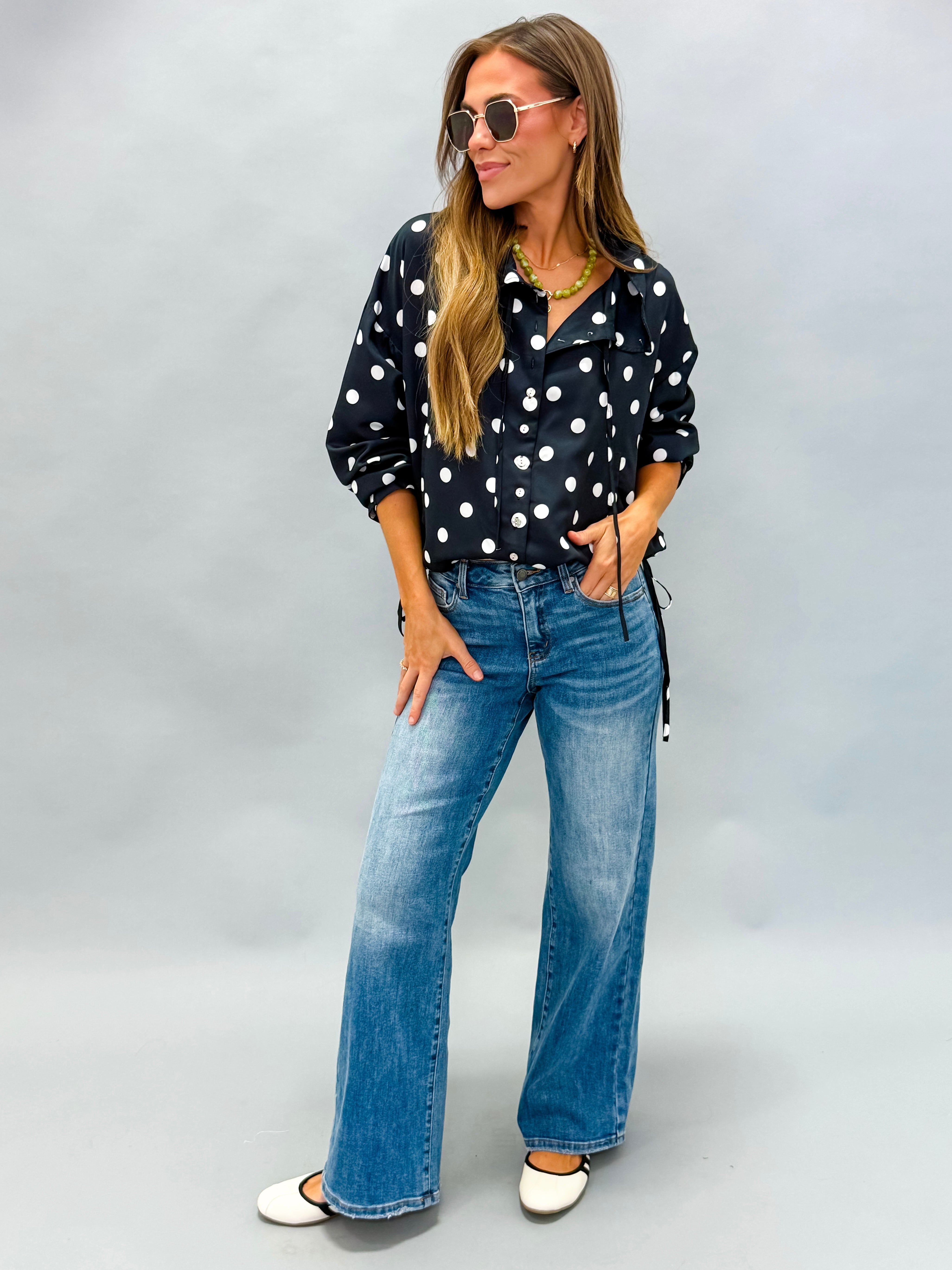 Lennon Polka Dot Jacket-Black