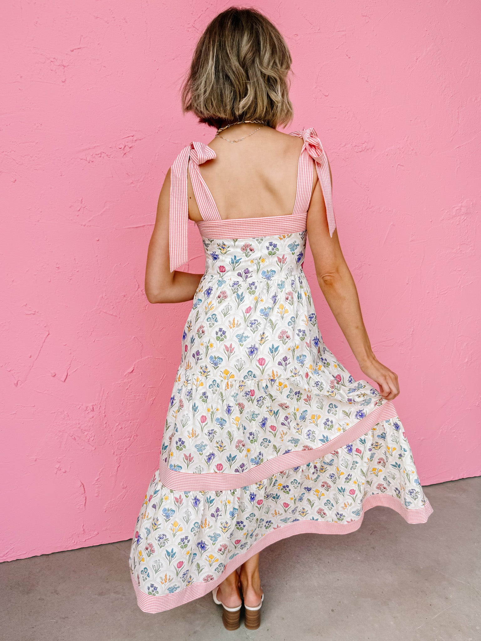 Leslie Floral Tiered Midi Dress