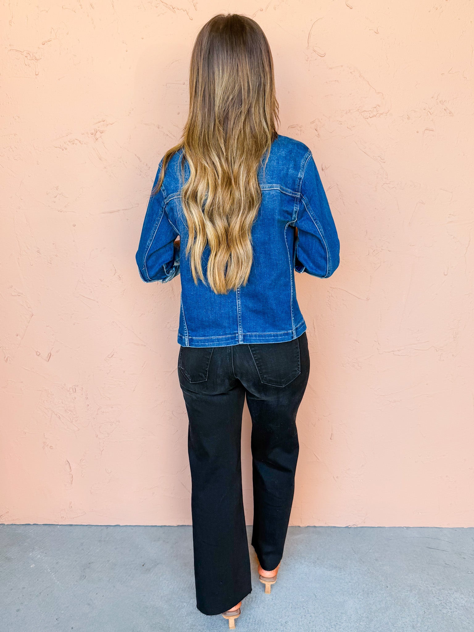 Let’s Get This Straight Barrel Jacket-Dark Denim