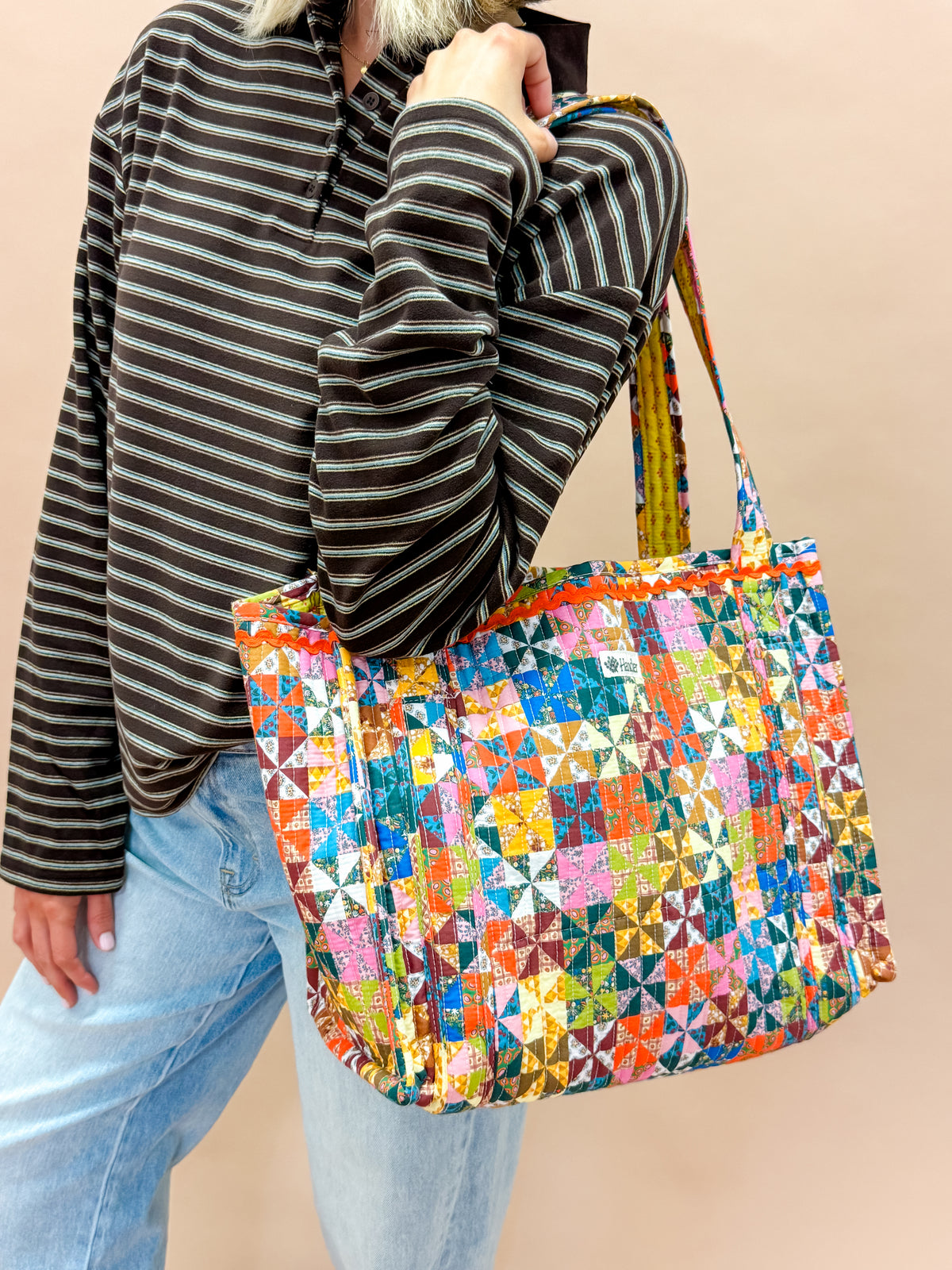 Lexie Calico Quilted Tote