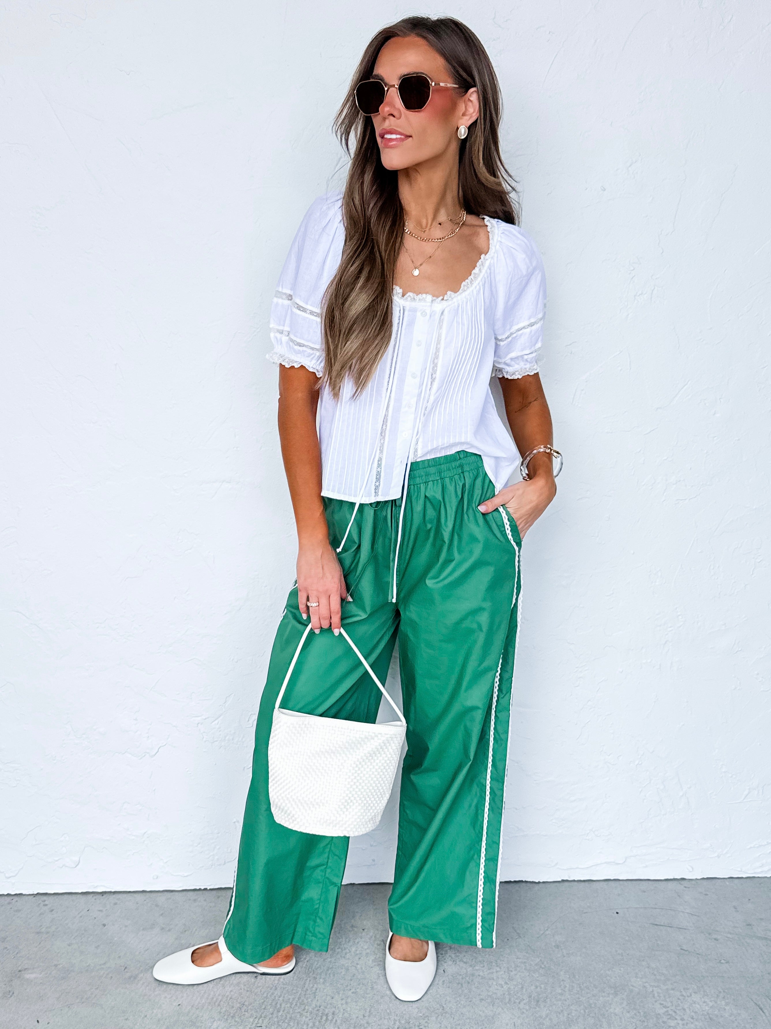 Leylani Short Sleeve Top-White