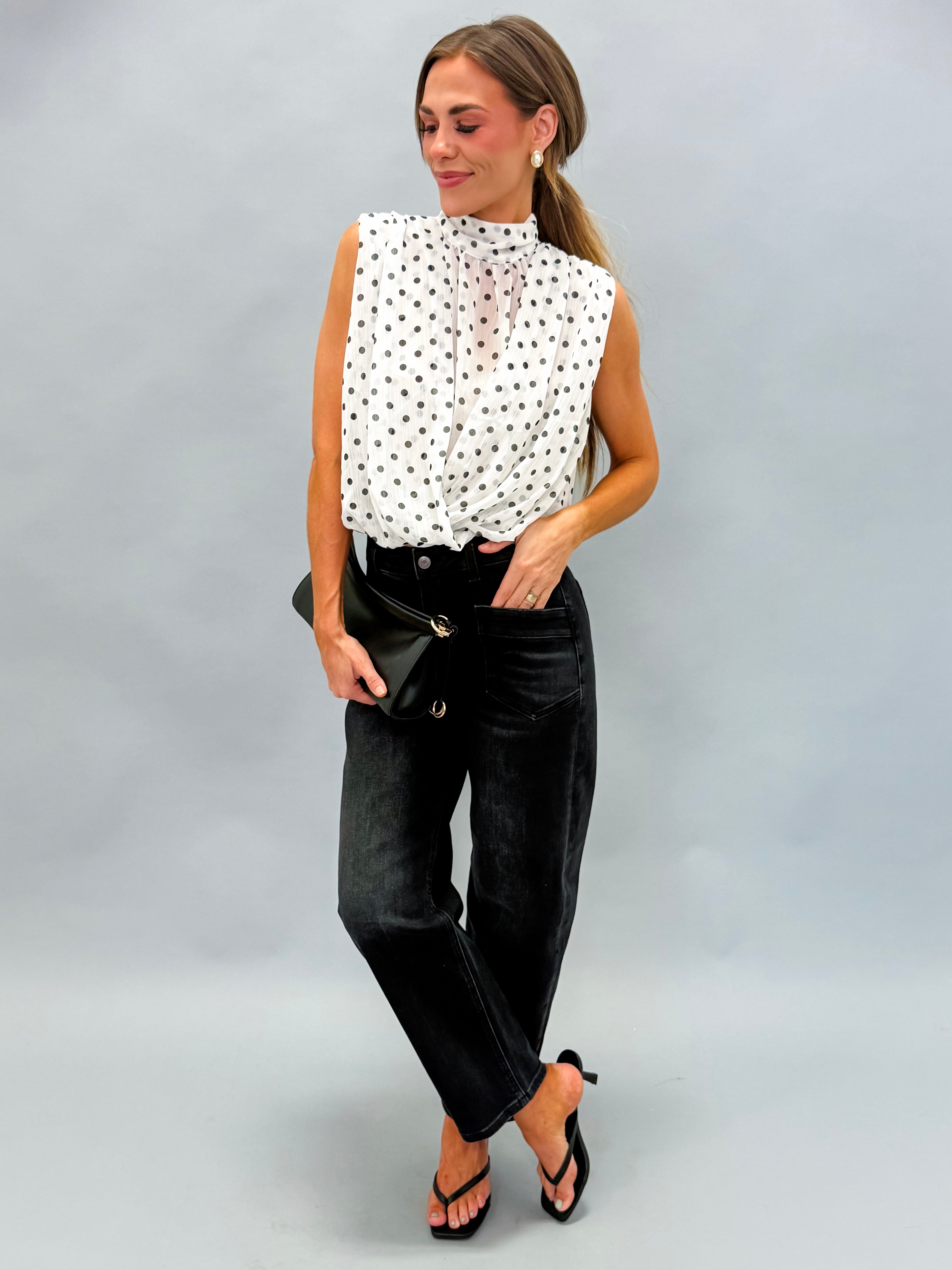 London Draped Sleeveless Top