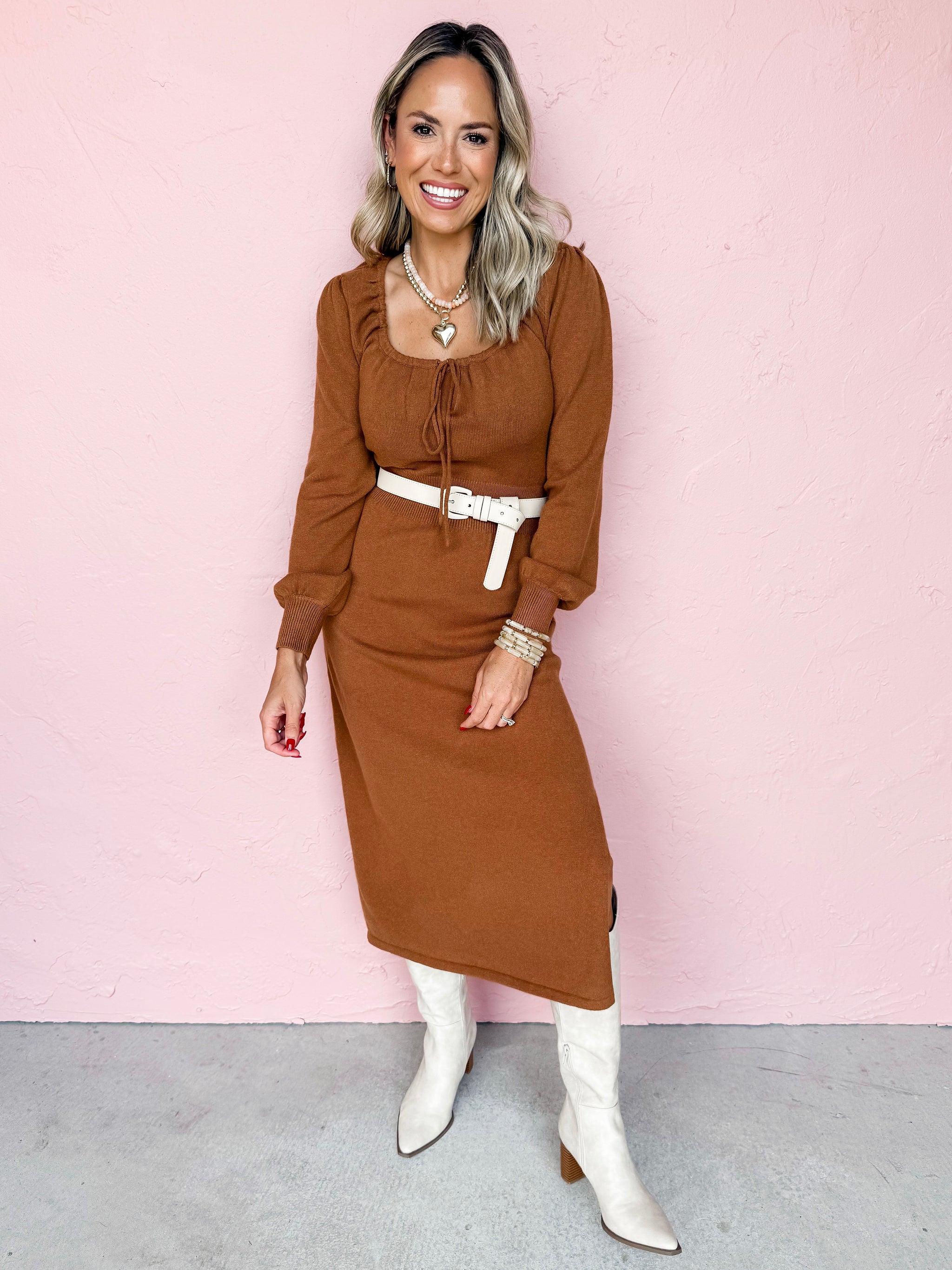 Lucah Long Sleeve Midi Dress Medium