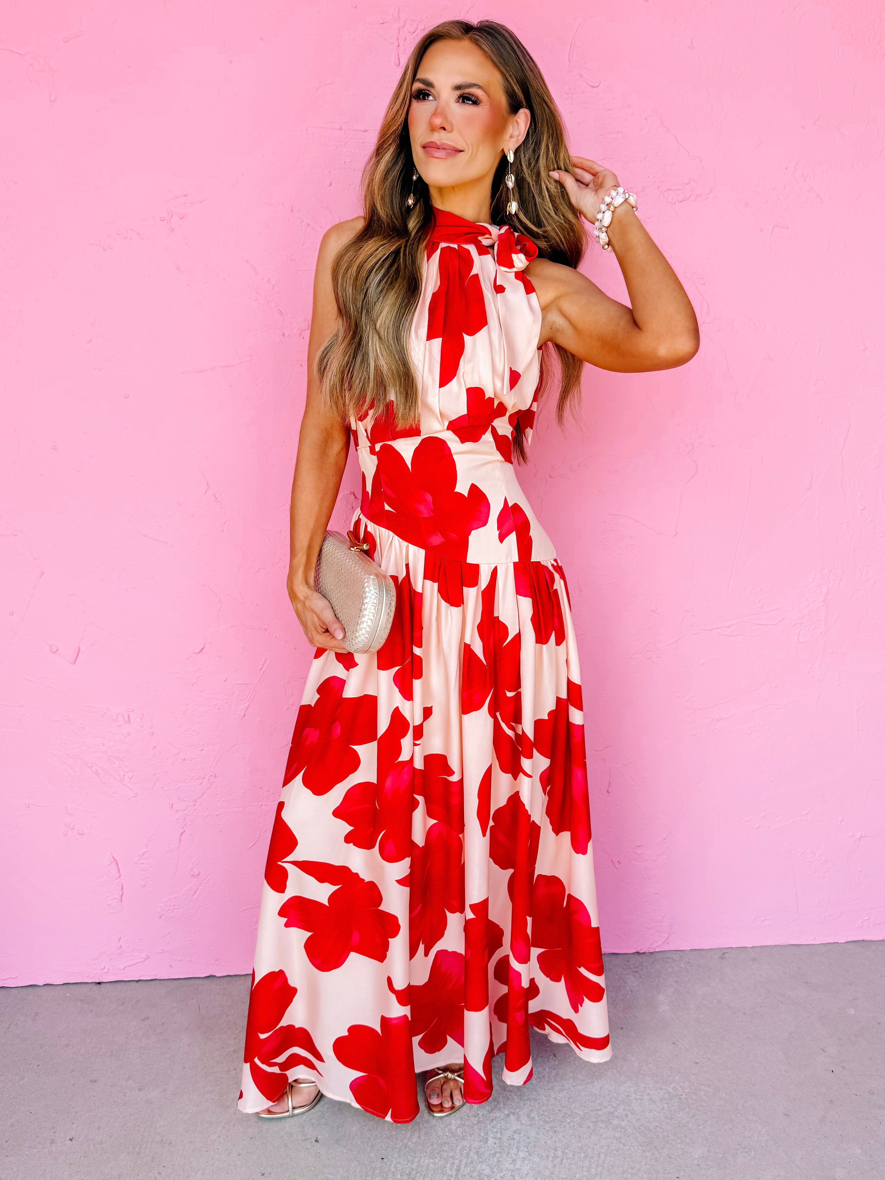 Lydia Floral Halter Maxi Dress