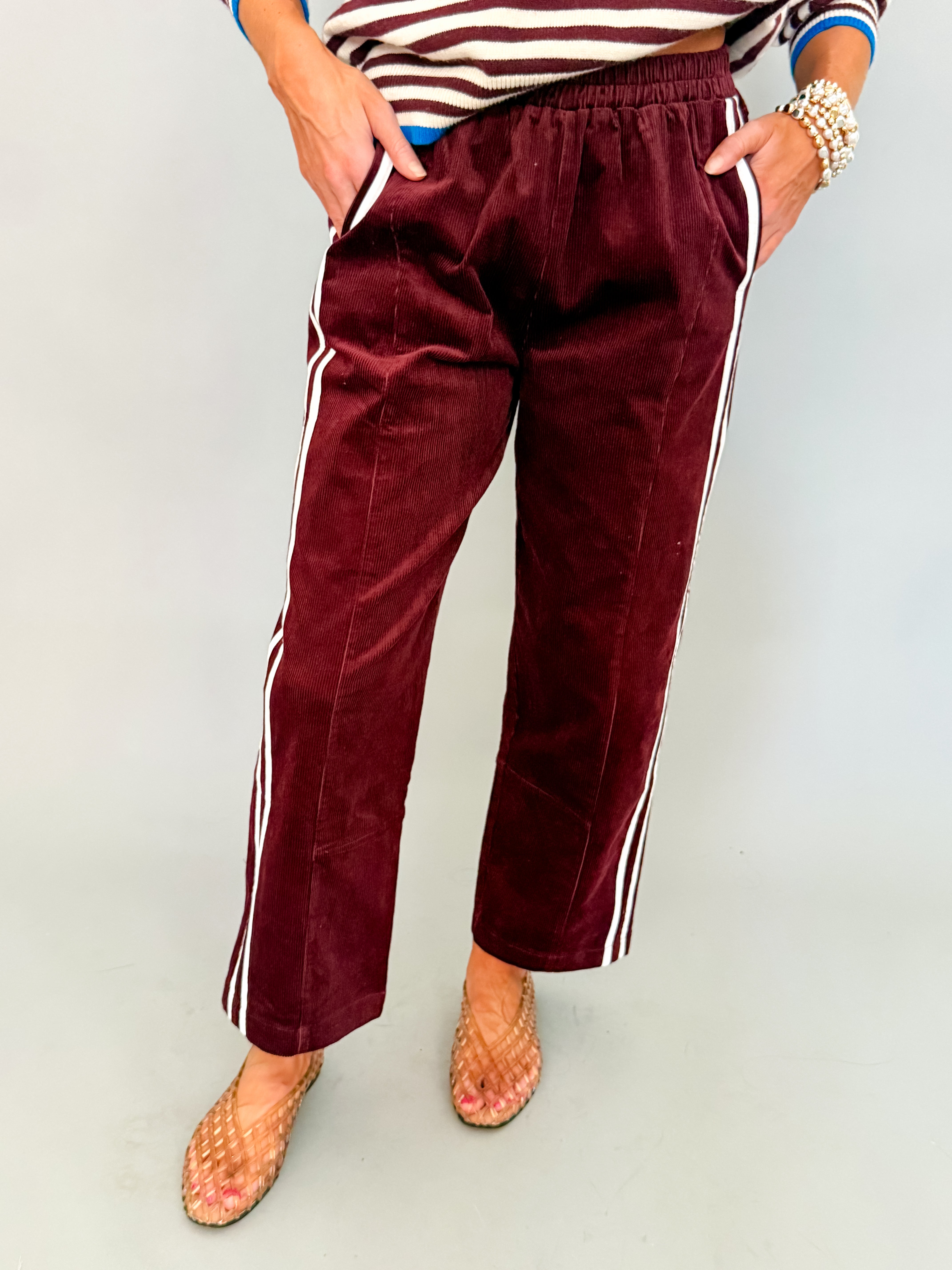 Macey Corduroy Side Stripe Pants