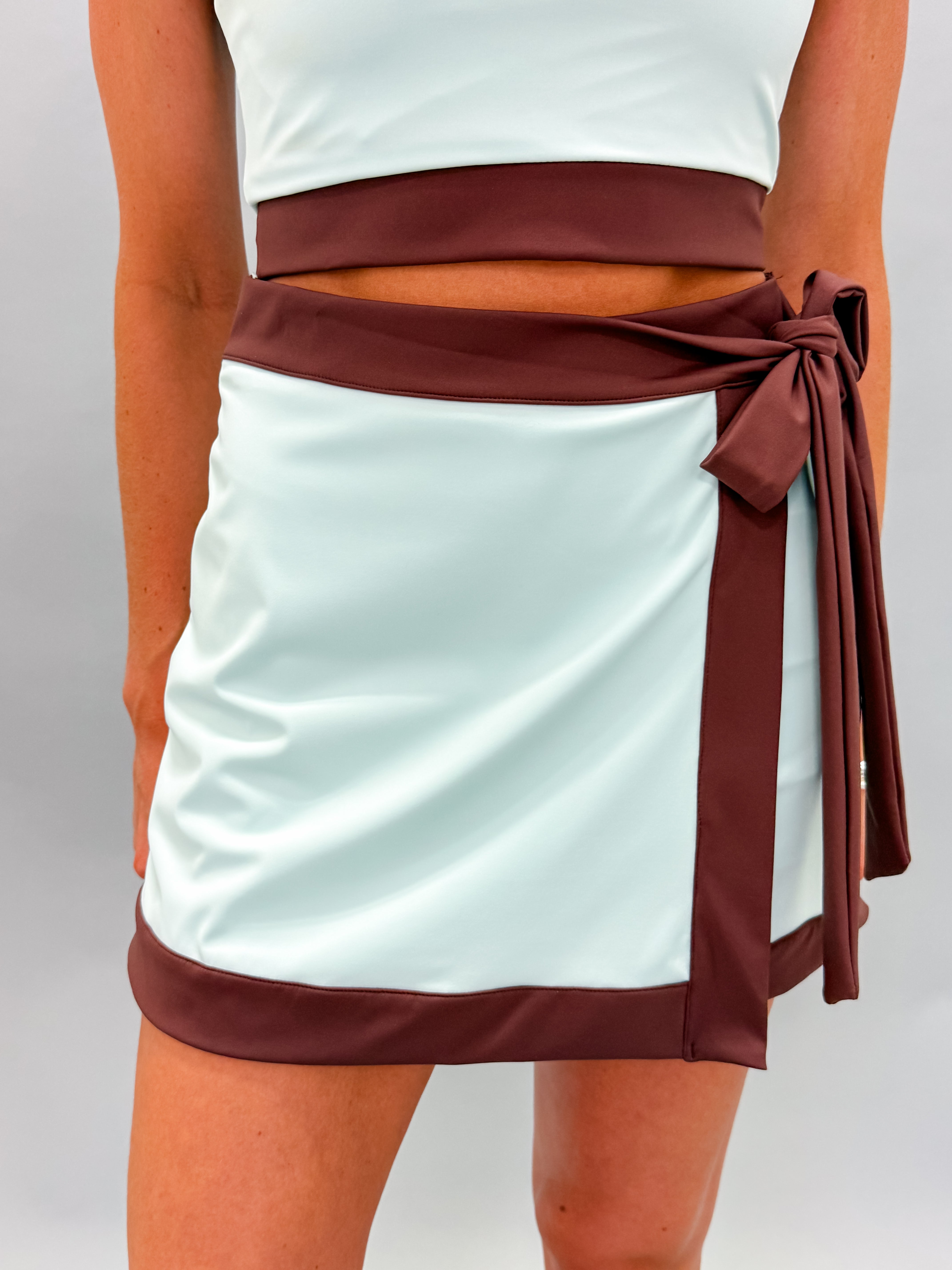 Macie Contrast Wrap Active Mini Skirt