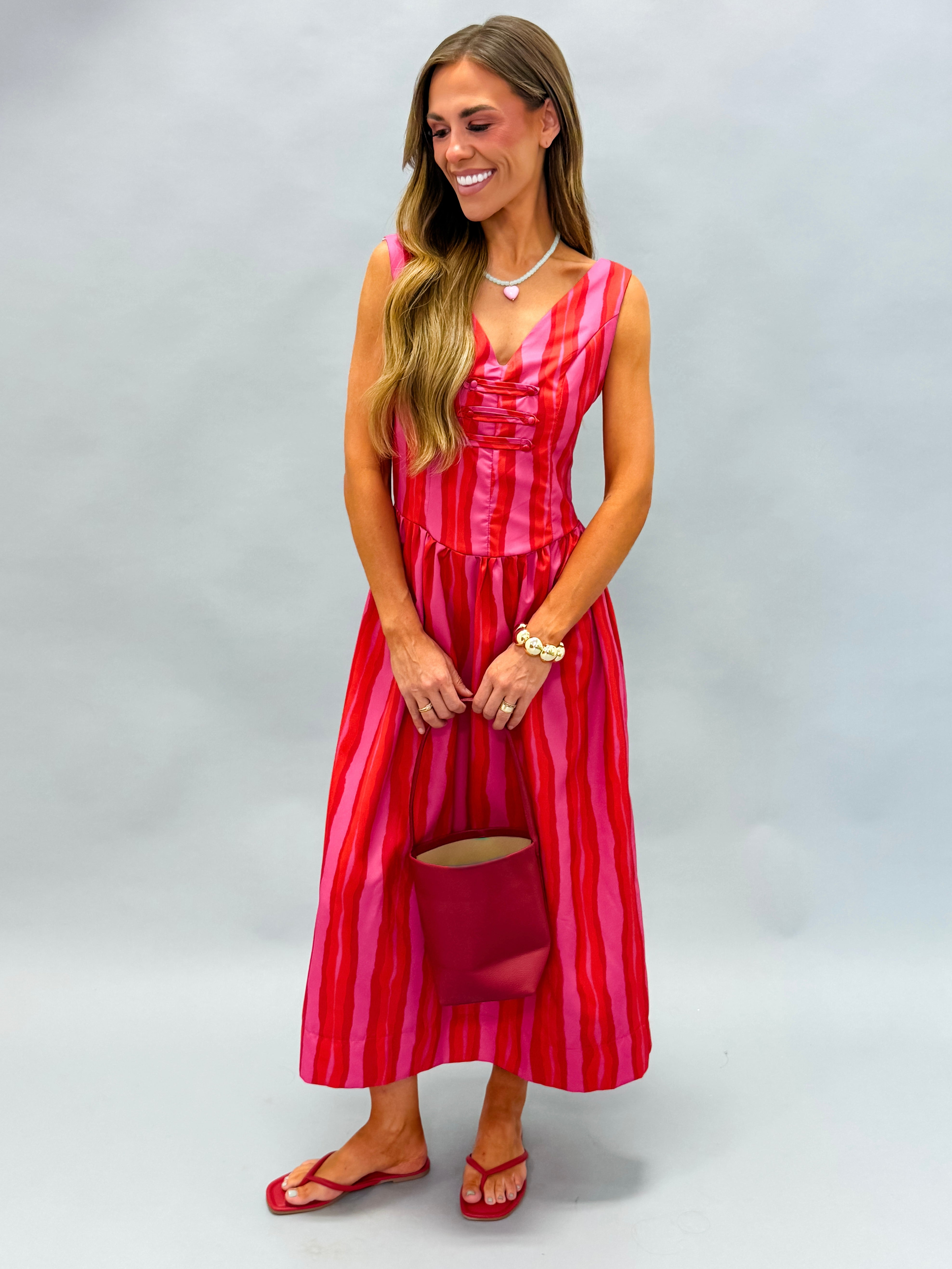 Madelyn Striped Midi Dress