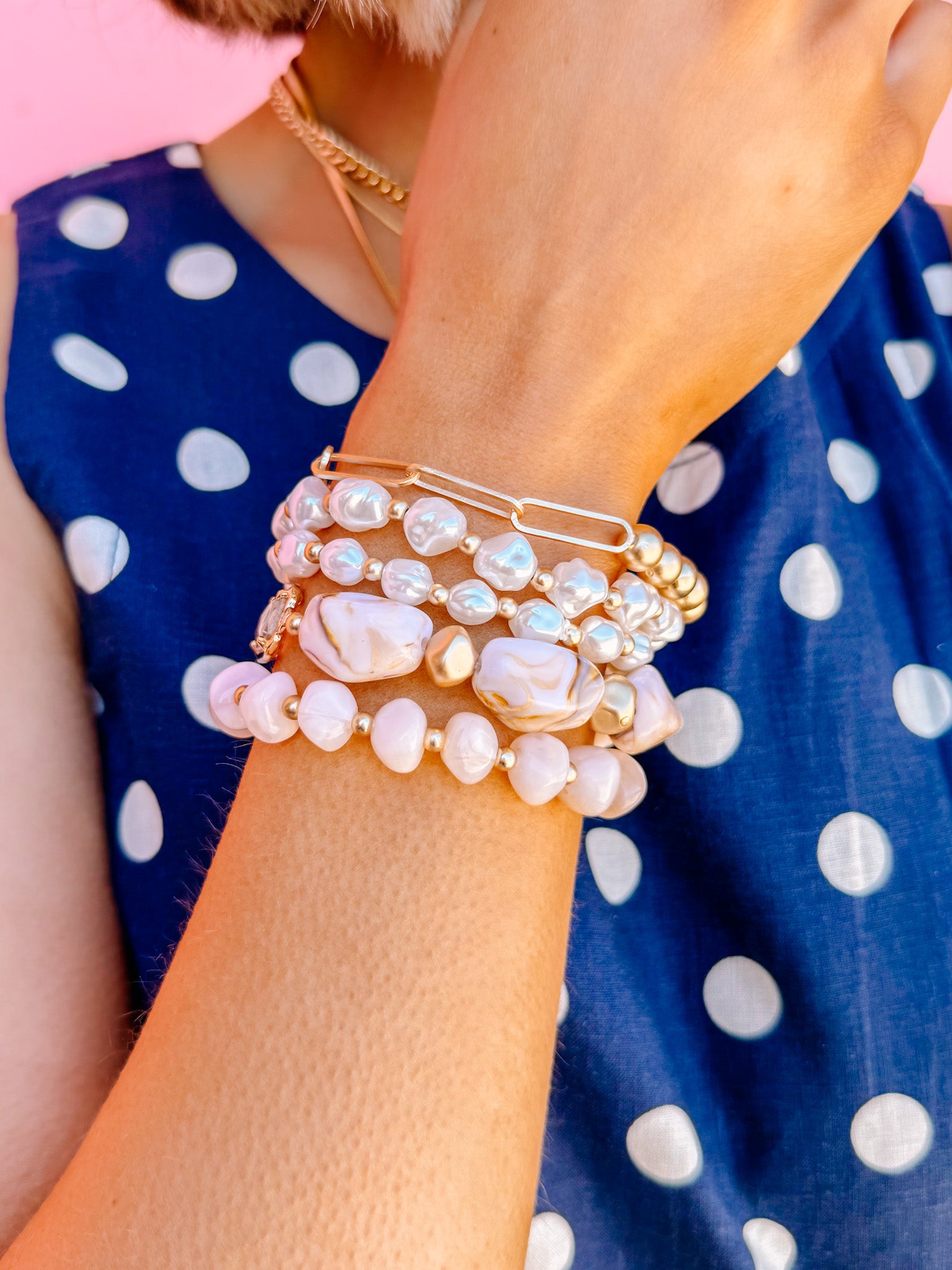 Mady Pearl Beaded Bracelet Set