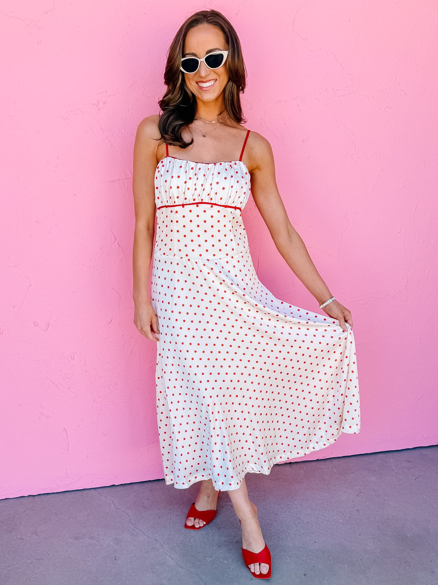 Marisol Polka Dot Midi Dress Marisol Polka Dot Midi Dress